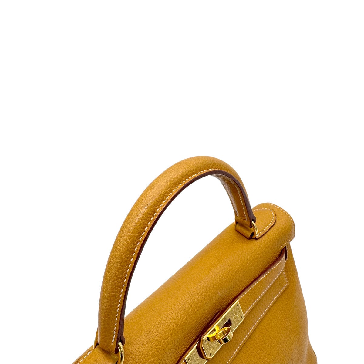 Hermes HERMES KELLY 28 RETOURNE NATURAL FJORD HAND SHOULDER BAG □C GHW 90269179