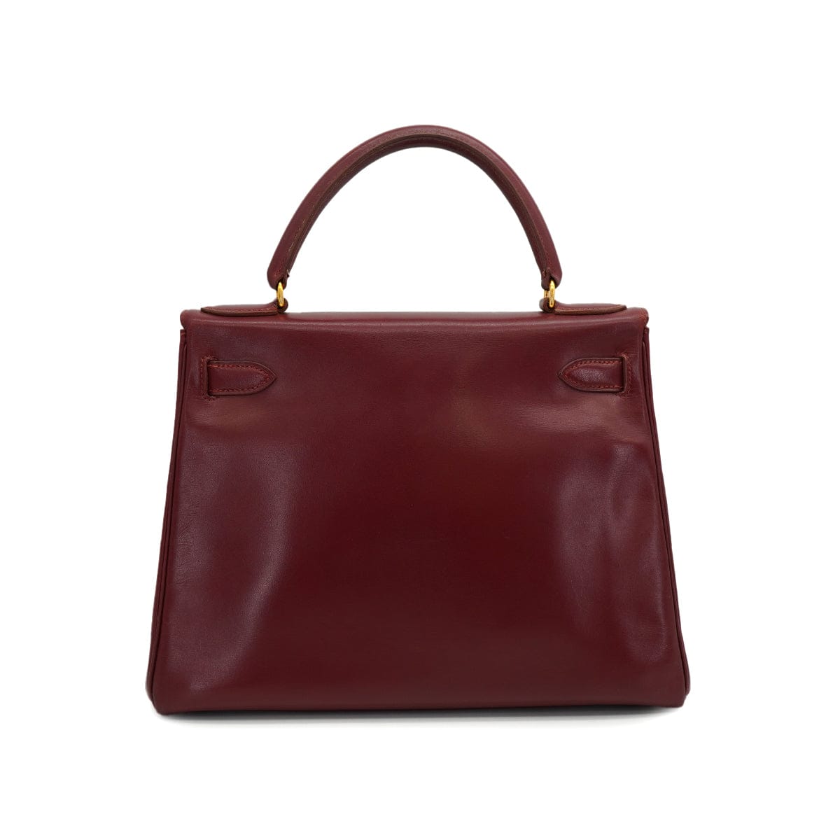 HERMES HERMES KELLY 28 RETOURNE ROUGE H BOXCALF HAND SHOULDER BAG 1991 CIRCLE U GOLD HARDWARE 90326657
