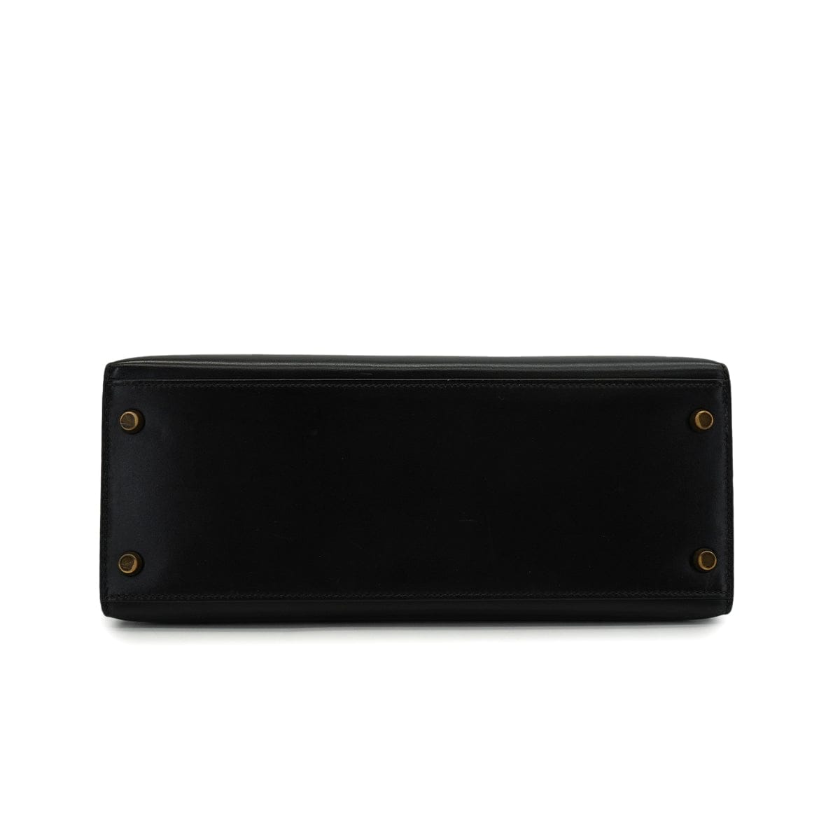 HERMES HERMES KELLY 28 SELLIER BLACK BOX CALF HAND SHOULDER BAG 1991 CIRCLE U GOLD HARDWARE 90346863