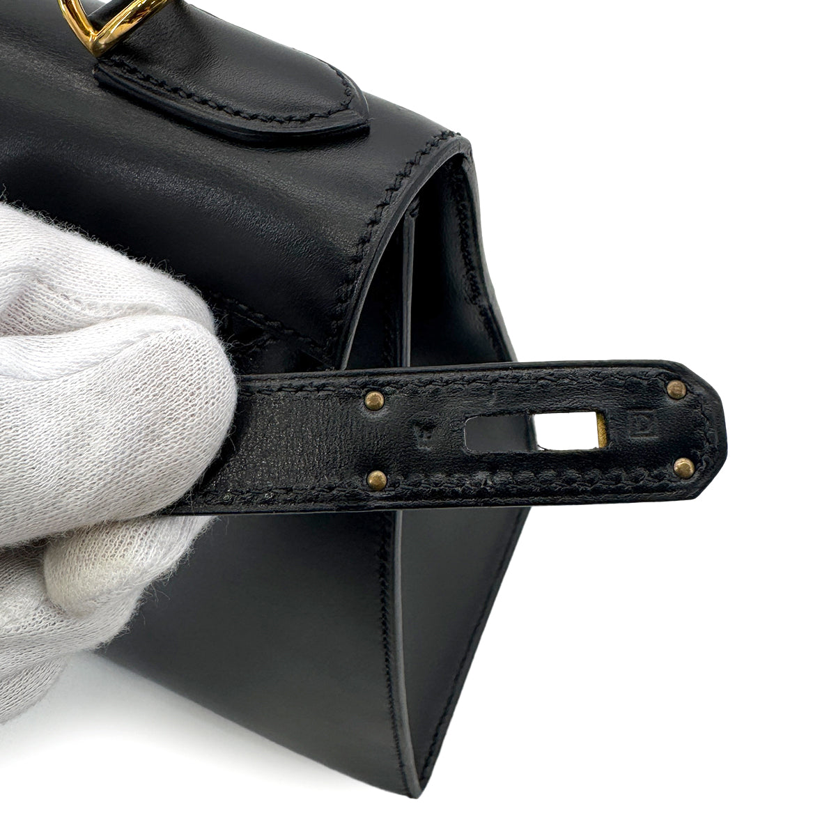 Hermes HERMES KELLY 28 SELLIER BLACK BOXCALF HAND SHOULDER BAG □D GHW 90273890