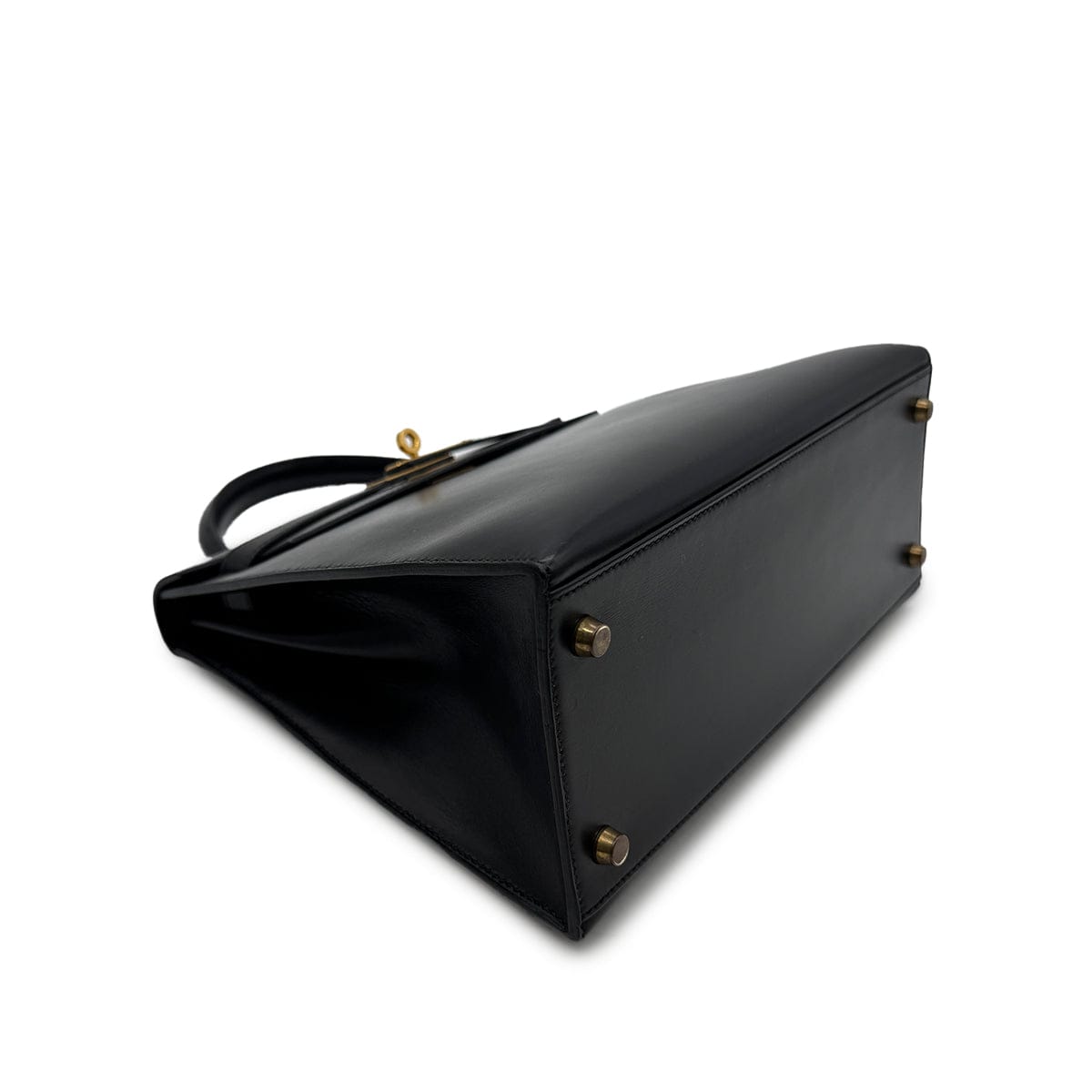 Hermes HERMES KELLY 28 SELLIER BLACK BOXCALF HAND SHOULDER BAG 〇U GHW 90306558