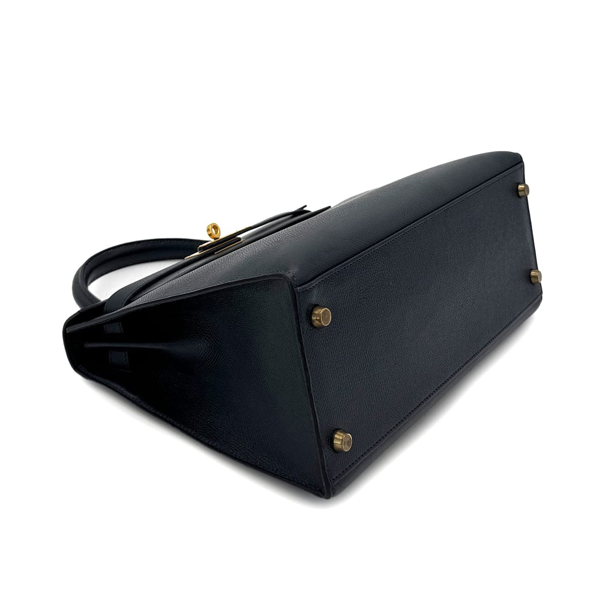 HERMES HERMES KELLY 28 SELLIER BLUE INDIGO COUCHEVEL HAND SHOULDER BAG 〇U GHW 90300026