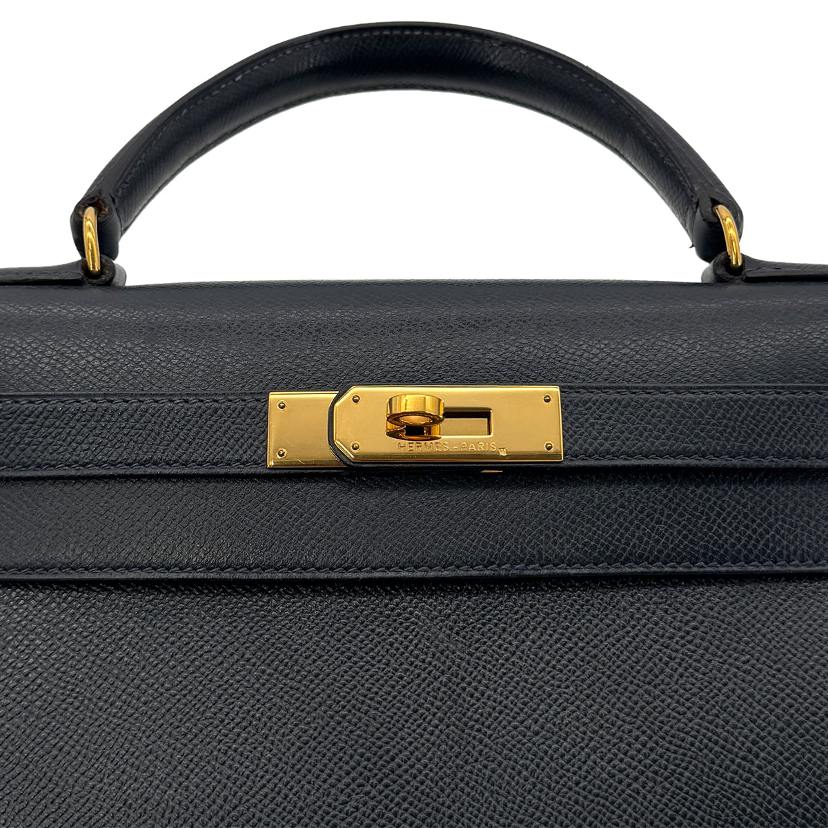 HERMES HERMES KELLY 28 SELLIER BLUE INDIGO COUCHEVEL HAND SHOULDER BAG 〇U GHW 90300026