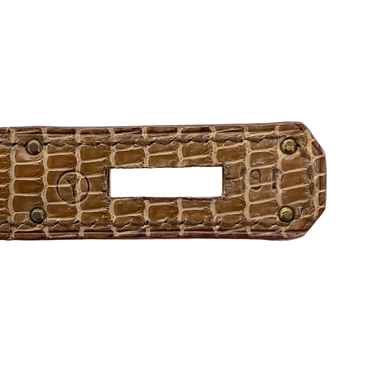 HERMES HERMES KELLY 28 SELLIER BROWN  LIZARD HAND SHOULDER BAG 1995 CIRCLE Y GOLD HARDWARE 90325605