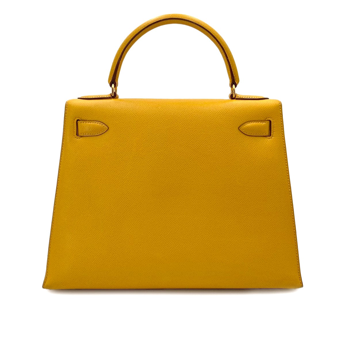 Hermès Hermès Kelly 28 Sellier Jaune Dor Courchevel GHW #X