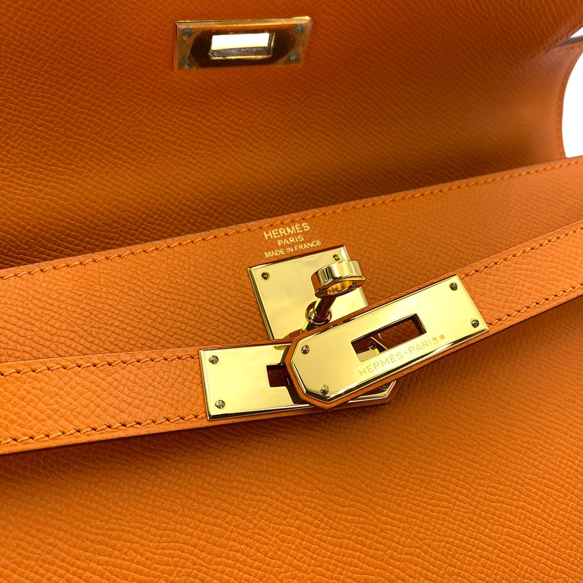 HERMES HERMES KELLY 28 SELLIER ORANGE EPSOM GHW #M 90249019