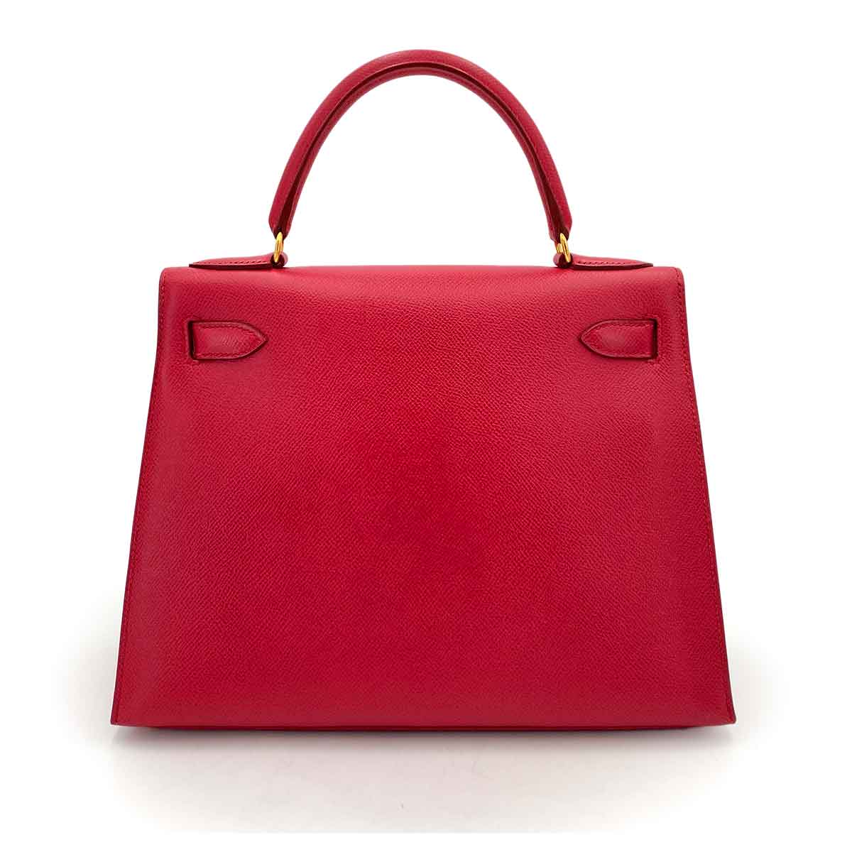 Hermès HERMES KELLY 28 SELLIER ROUGE VIF COUCHEVEL HAND BAG 〇Z 90246312