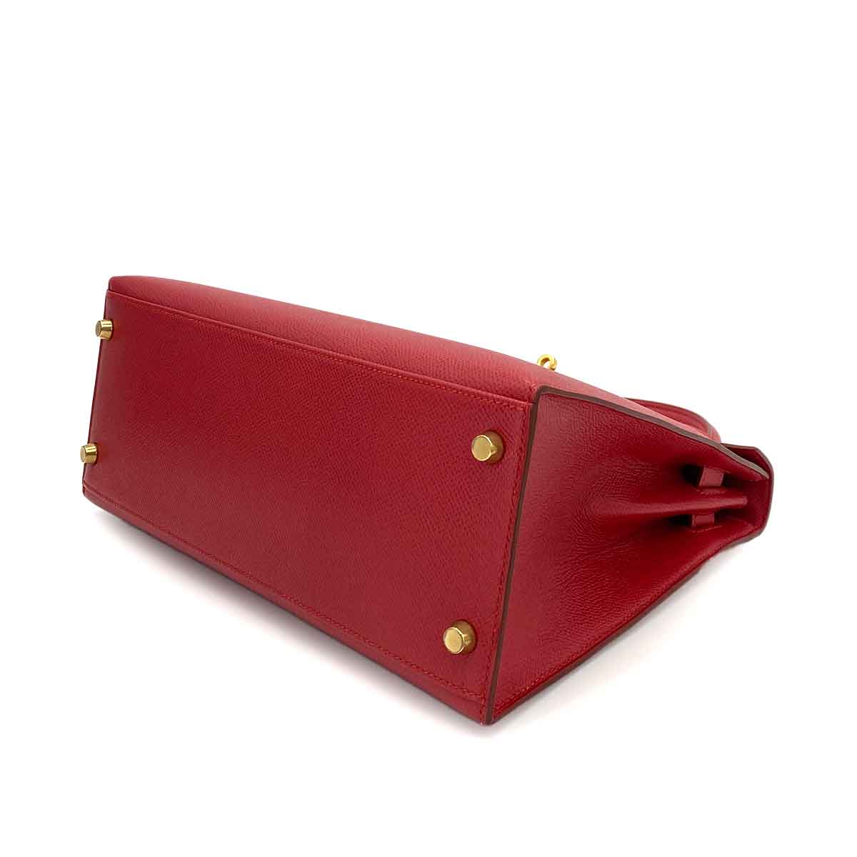 Hermès HERMES KELLY 28 SELLIER ROUGE VIF COUCHEVEL HAND BAG 〇Z 90246312