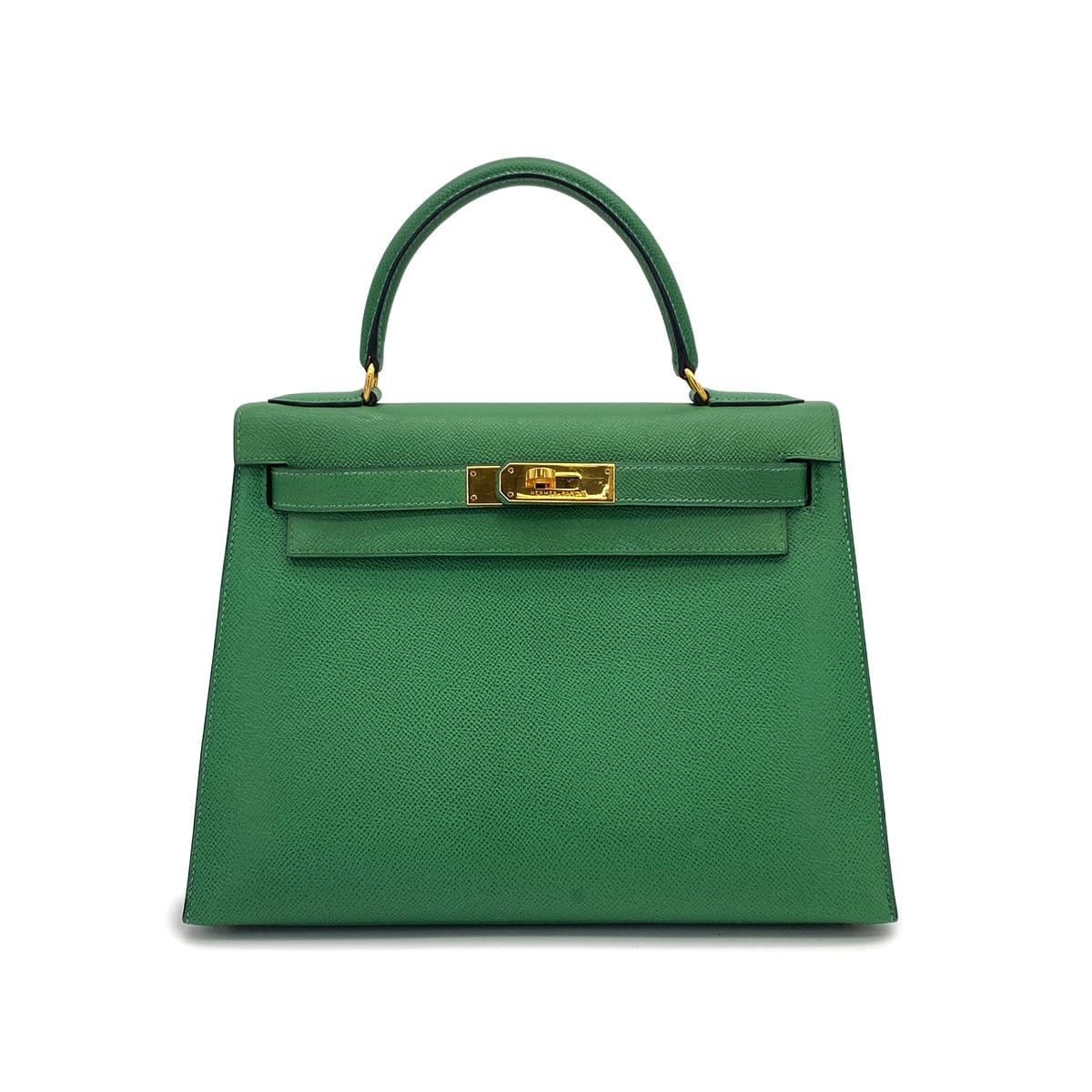 HERMES HERMES KELLY 28 SELLIER VERT COUCHEVEL HAND BAG 1995 CIRCLE Y GOLD HARDWARE 90326189