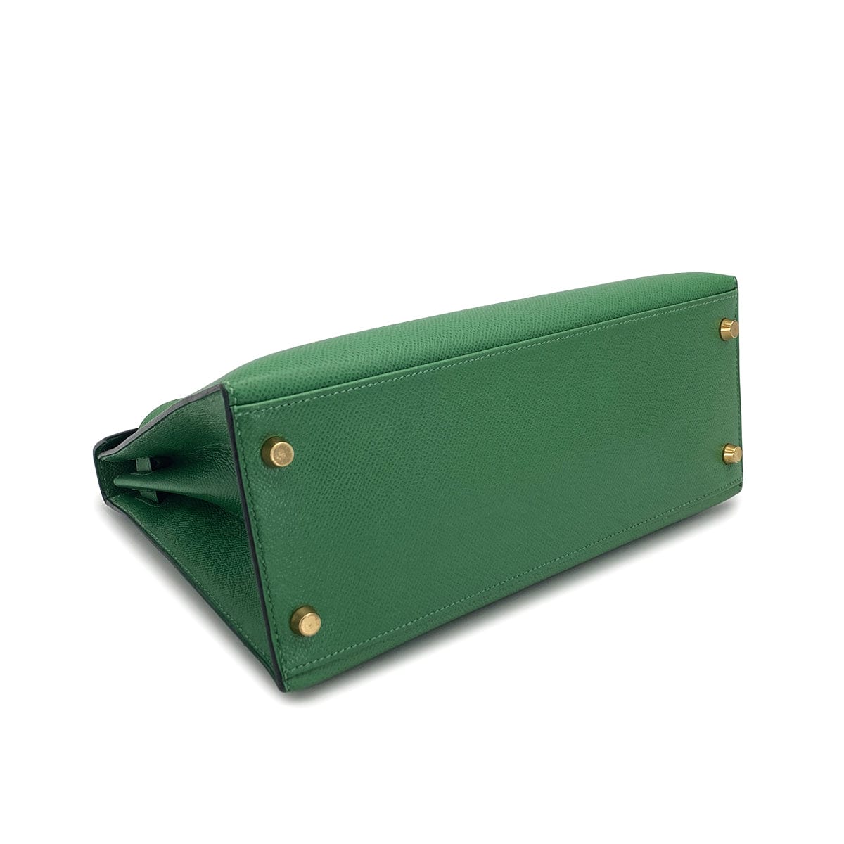 HERMES HERMES KELLY 28 SELLIER VERT COUCHEVEL HAND BAG 1995 CIRCLE Y GOLD HARDWARE 90326189