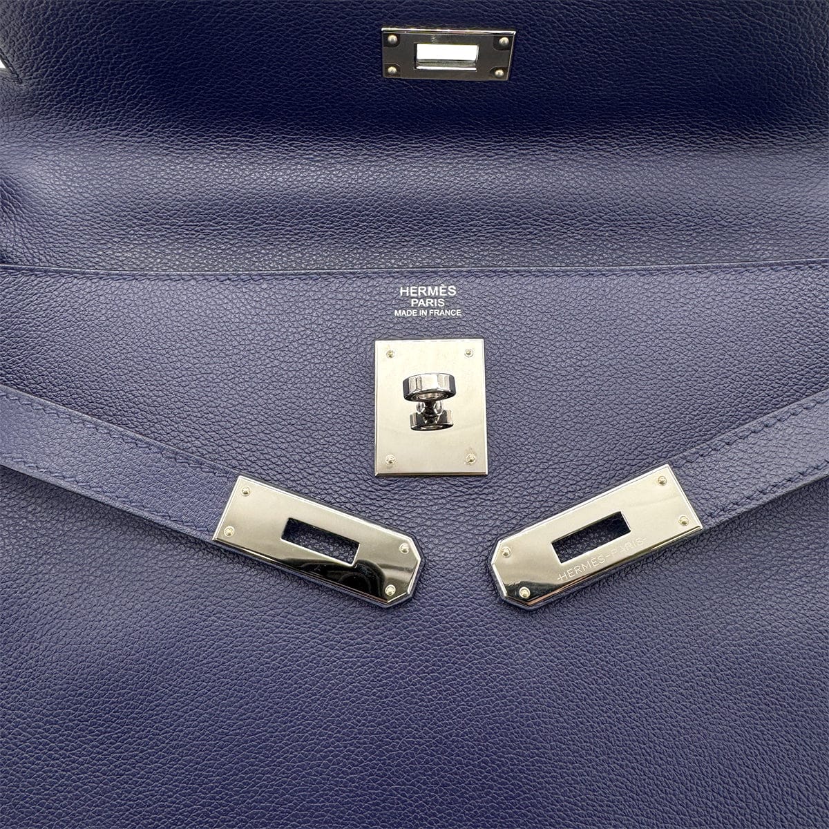 Hermes HERMES KELLY 32 RETOURNE BLEU ENCRE BLEU ZELLIGE EVERCOLOR HAND SHOULDER BAG D SHW 90272943