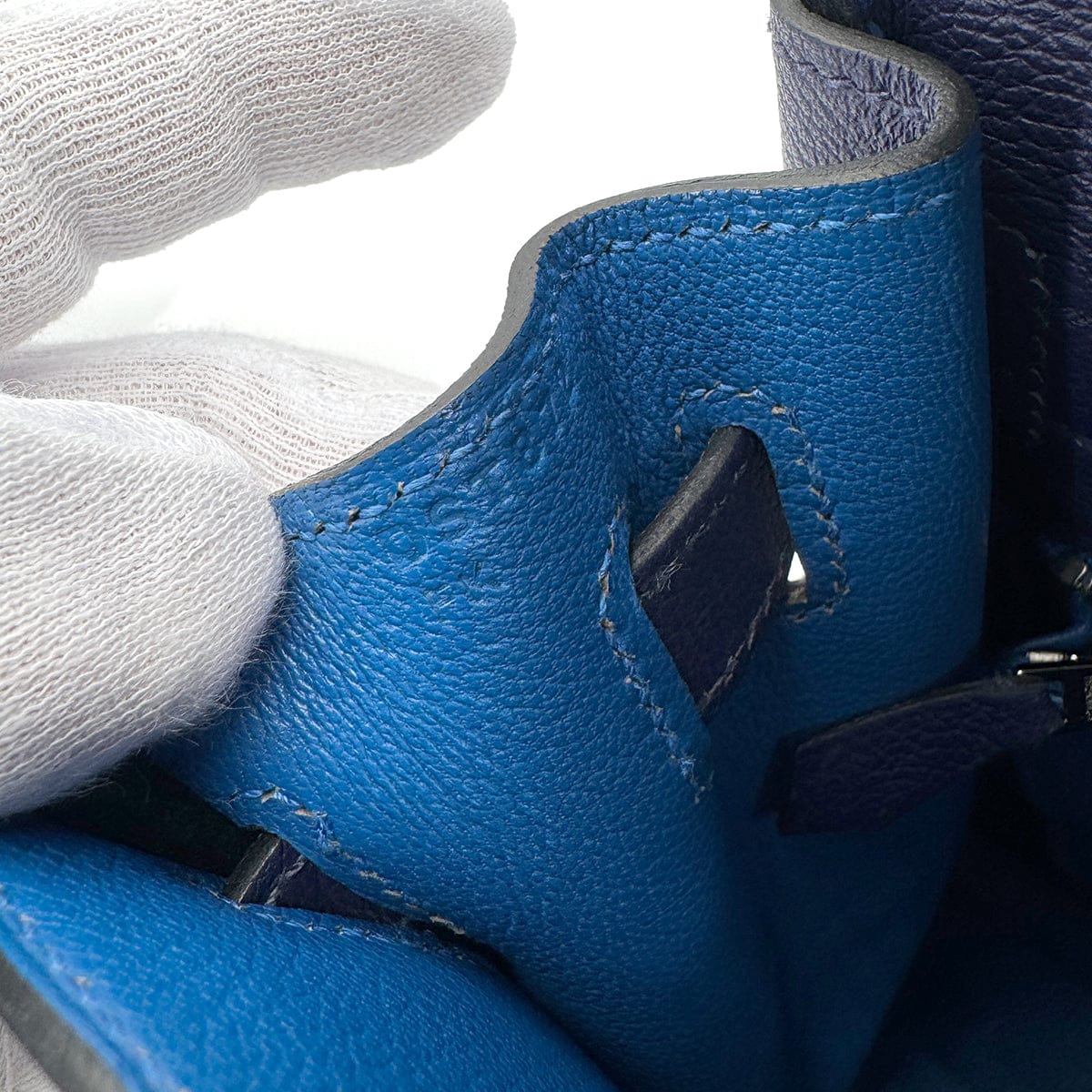 Hermes HERMES KELLY 32 RETOURNE BLEU ENCRE BLEU ZELLIGE EVERCOLOR HAND SHOULDER BAG D SHW 90272943