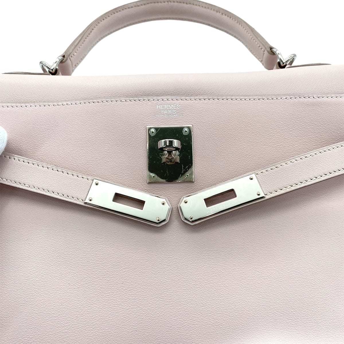 HERMES HERMES KELLY 32 RETOURNE ROSE DRAGEE SWIFT HAND SHOULDER BAG □K SHW 90294971
