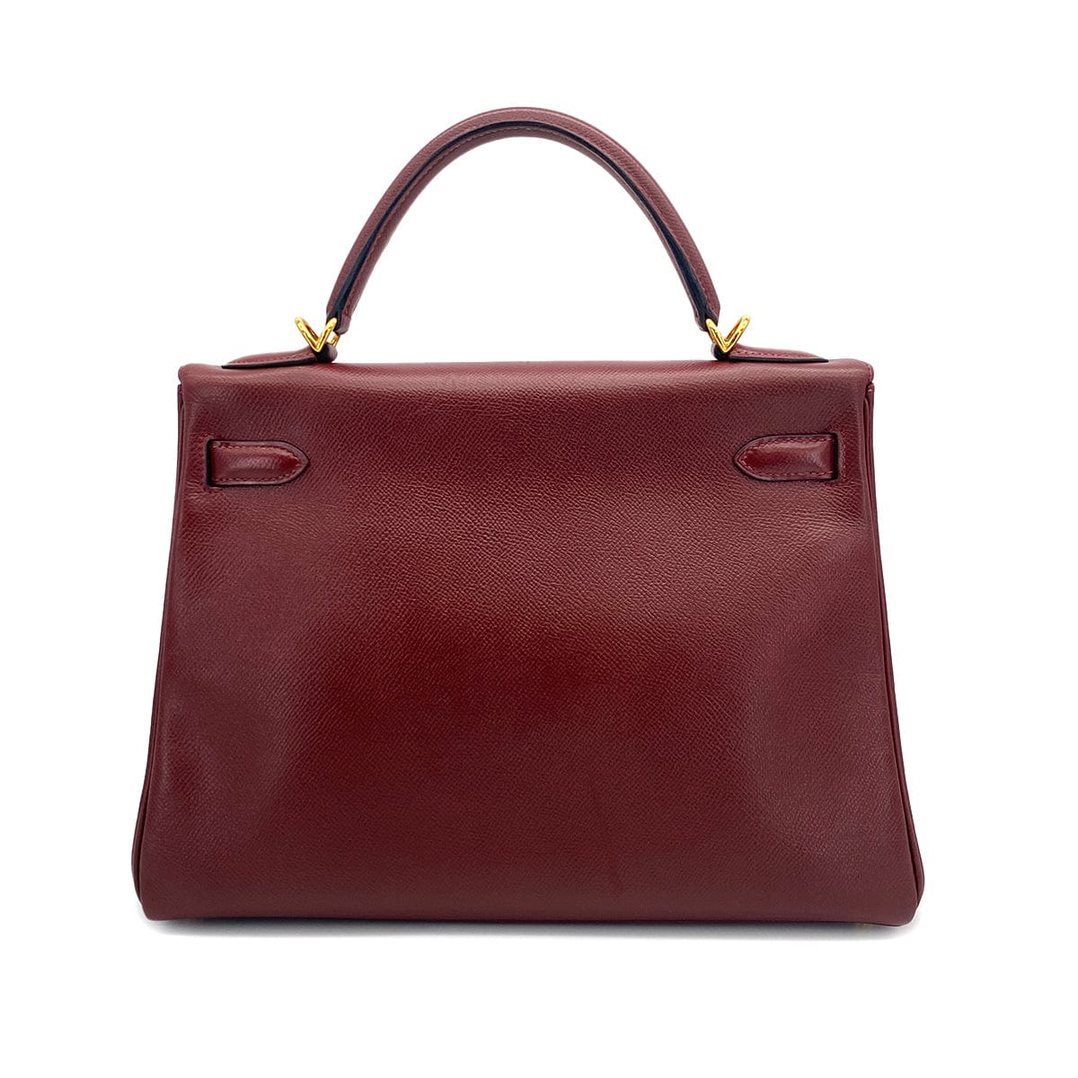 HERMES HERMES KELLY 32 RETOURNE ROUGE H COUCHEVEL HAND BAG 2000 SQUARE D GOLD HARDWARE 90308968