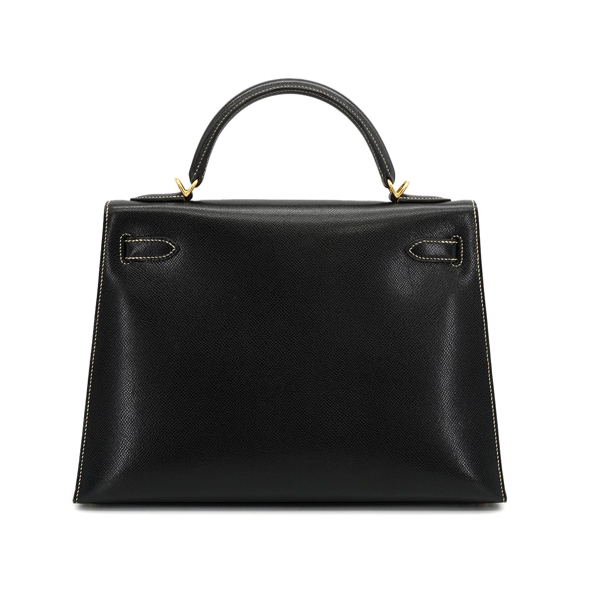 HERMES HERMES KELLY 32 SELLIER BLACK LISSE HAND SHOULDER BAG 2001 SQUARE E GOLD HARDWARE 90325808