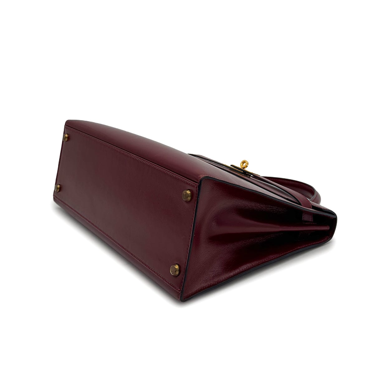 HERMES HERMES KELLY 32 SELLIER ROUGE H BOXCALF HAND BAG 1988 CIRCLE R GOLD HARDWARE 90325606