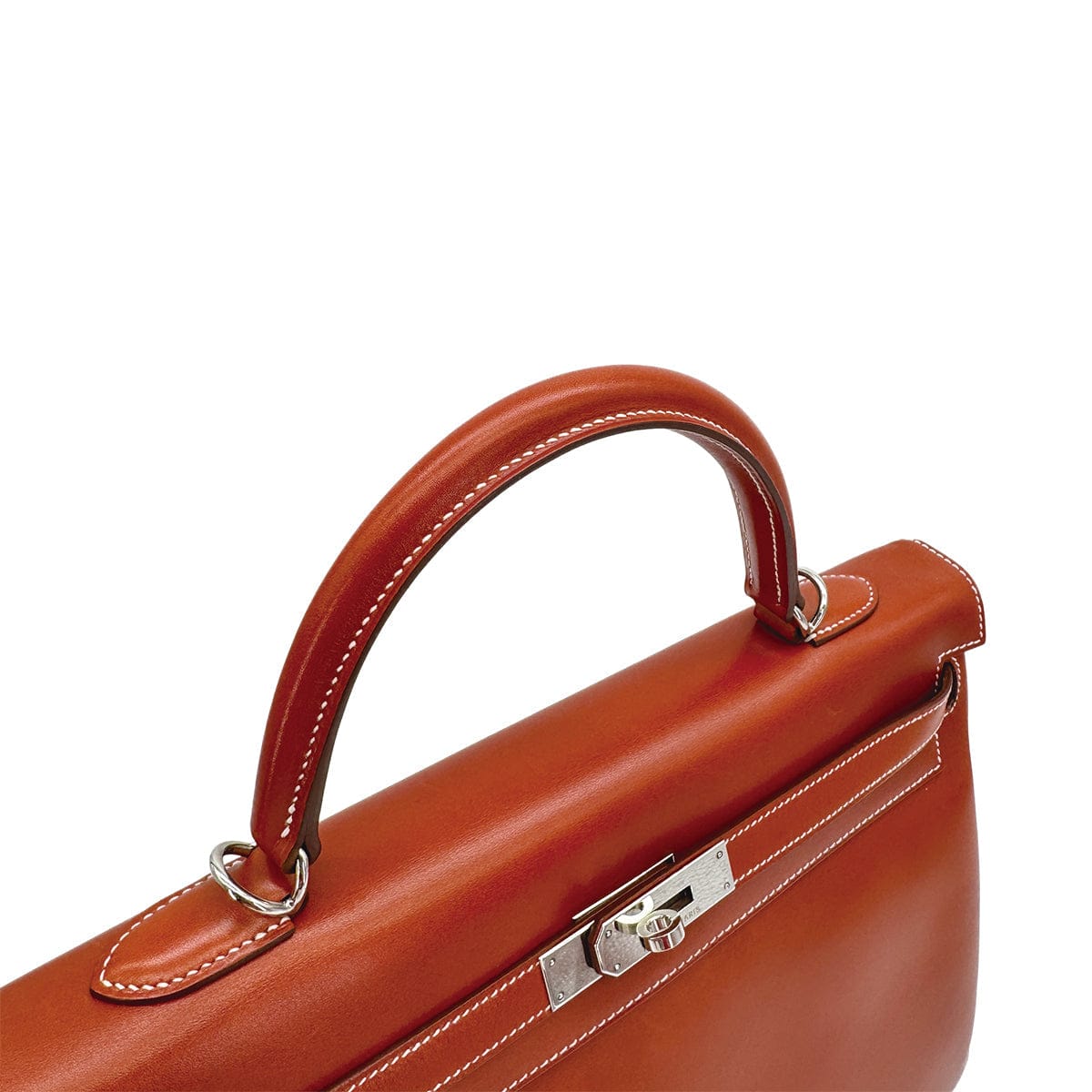 HERMES HERMES KELLY 35 RETOURNE BRICK BOXCALF HAND SHOULDER BAG 2010 SQUARE N PALLADIUM HARDWARE 90310335