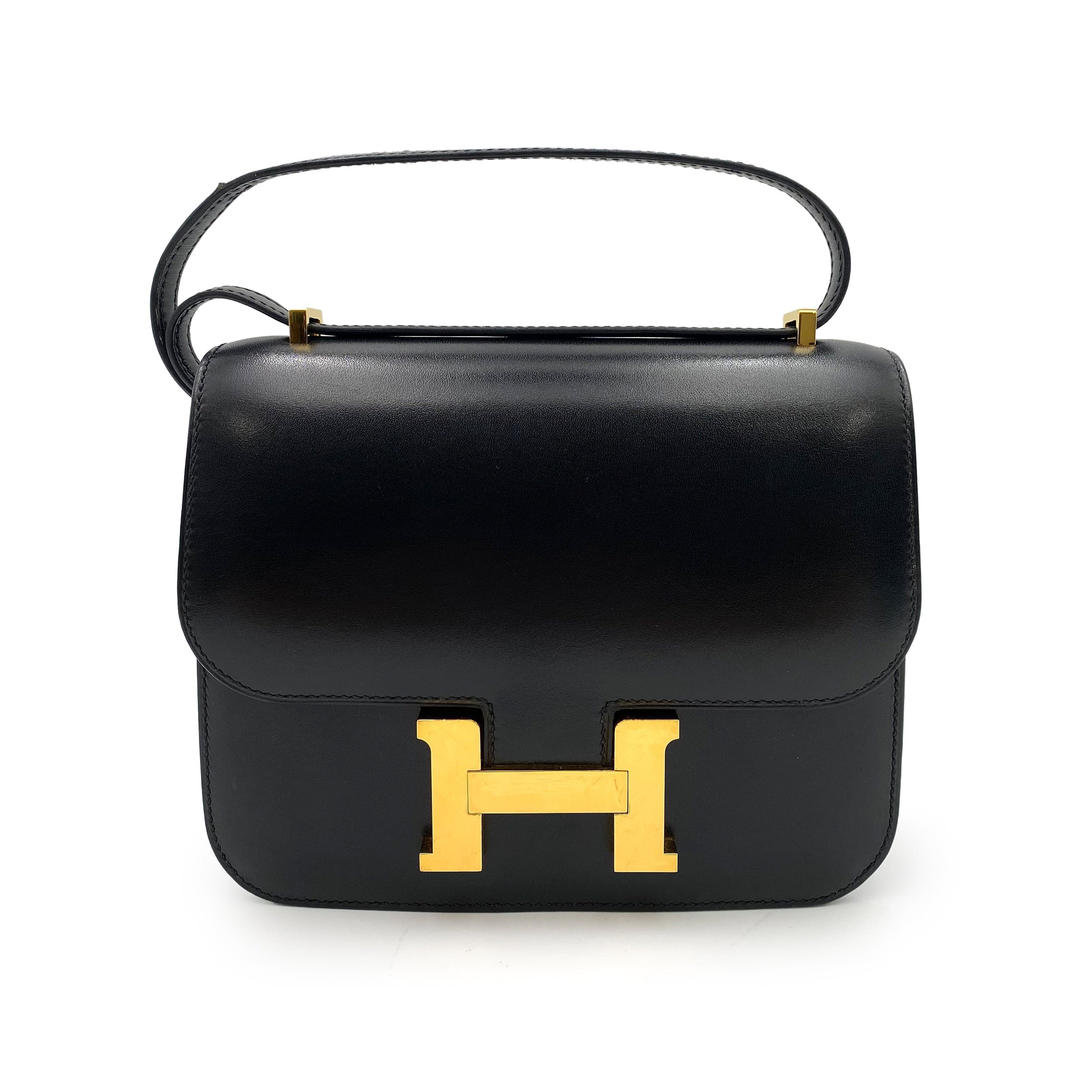 Hermès HERMES MINI CONSTANCE 18 BLACK BOXCALF SHOULDER BAG D 90230883
