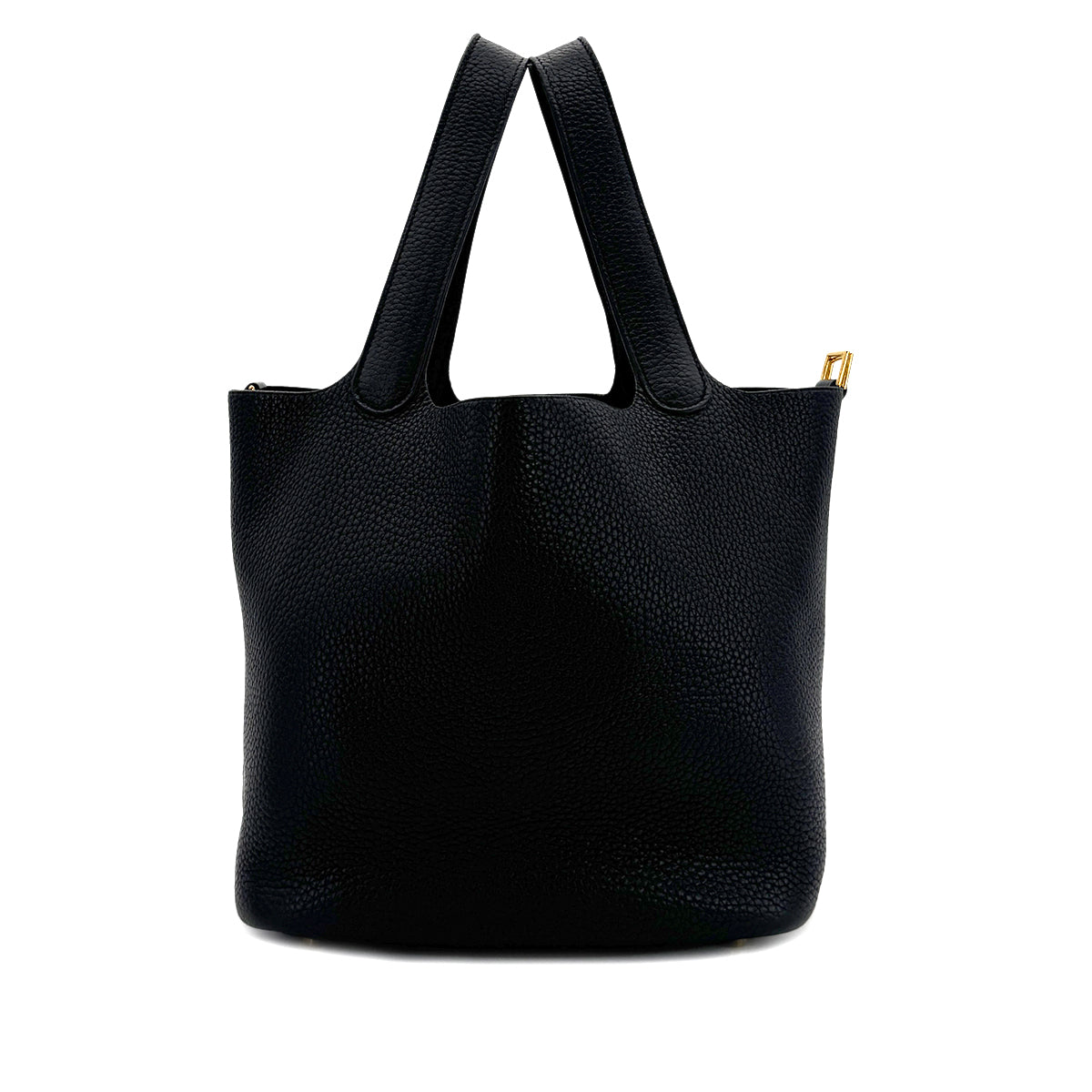 Hermes HERMES PICOTIN LOCK MM BLACK TAURILLON CLEMENCE HAND BAG C GHW 90311268