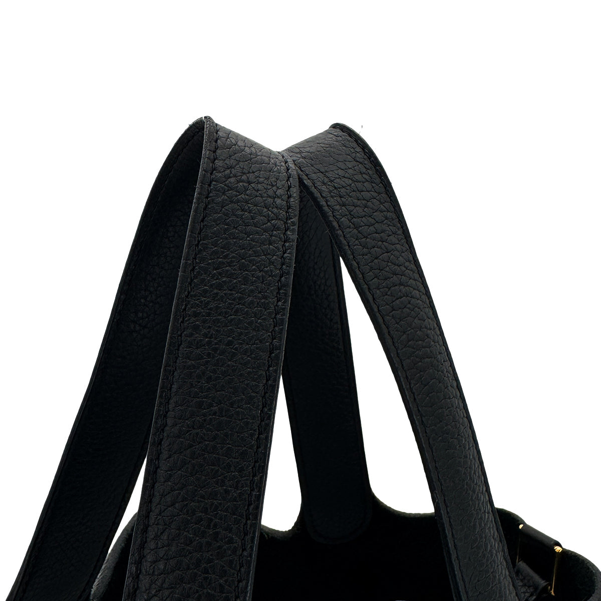 Hermes HERMES PICOTIN LOCK MM BLACK TAURILLON CLEMENCE HAND BAG C GHW 90311268