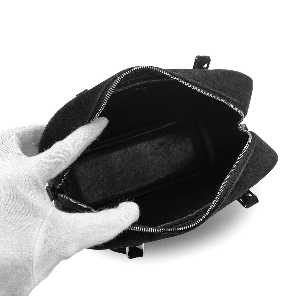 HERMES HERMES PLUME 20 BLACK DEBRIS HAND BAG □H 90299748