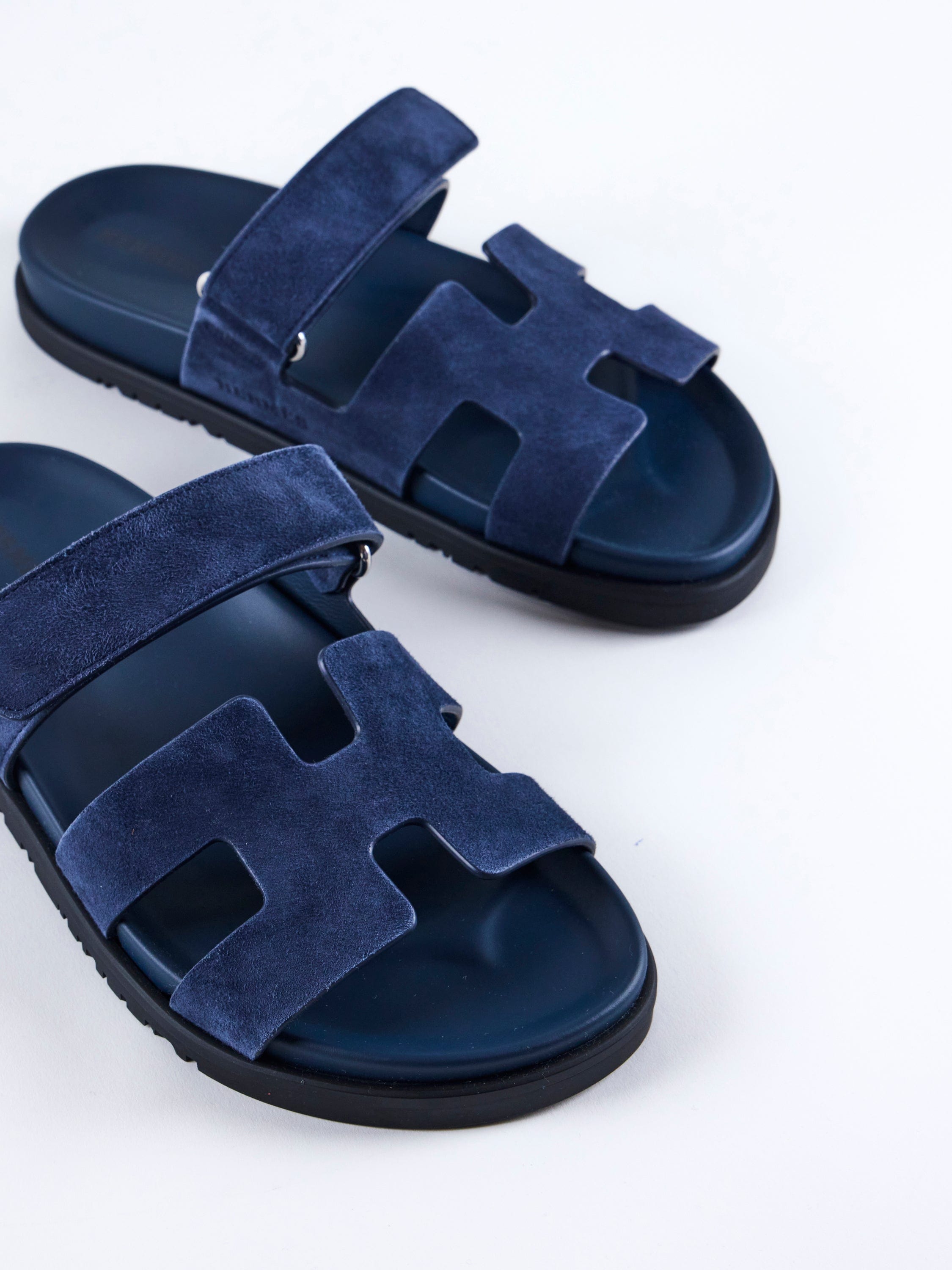 Hermès HERMÈS CHYPRE SANDAL Blue Turqoin Suede - Size 38.5