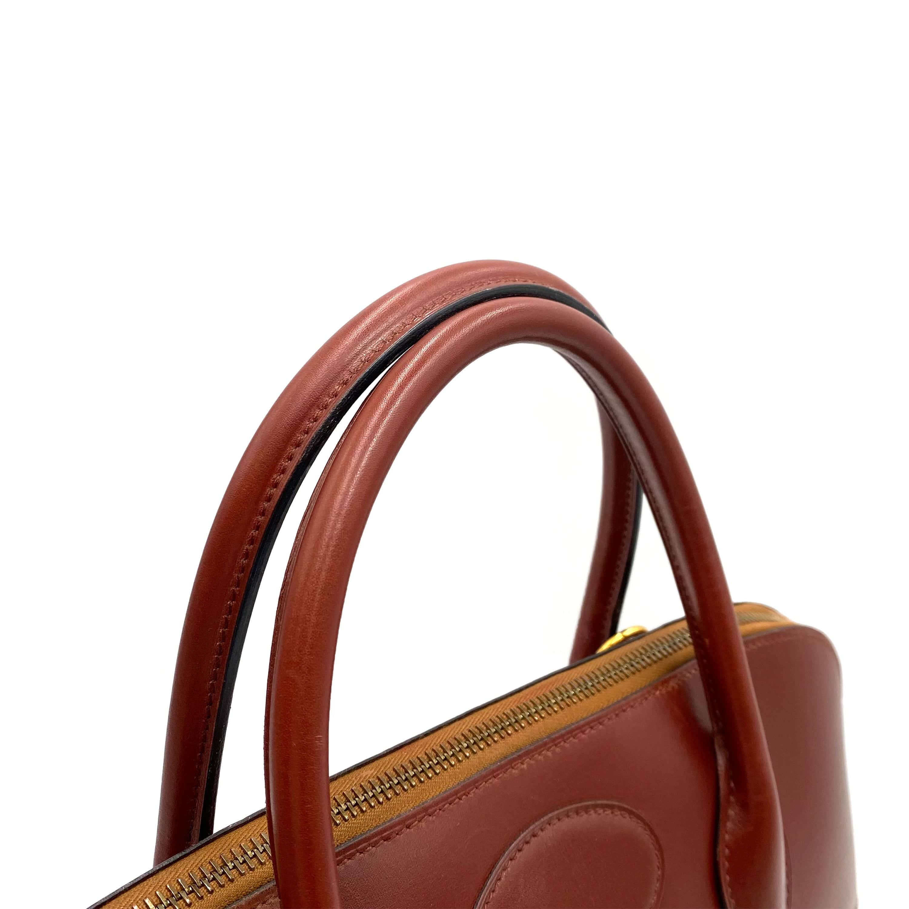 Hermès Hermès Vintage Bolide 35 Rouge H Boxcalf #Y 90237397