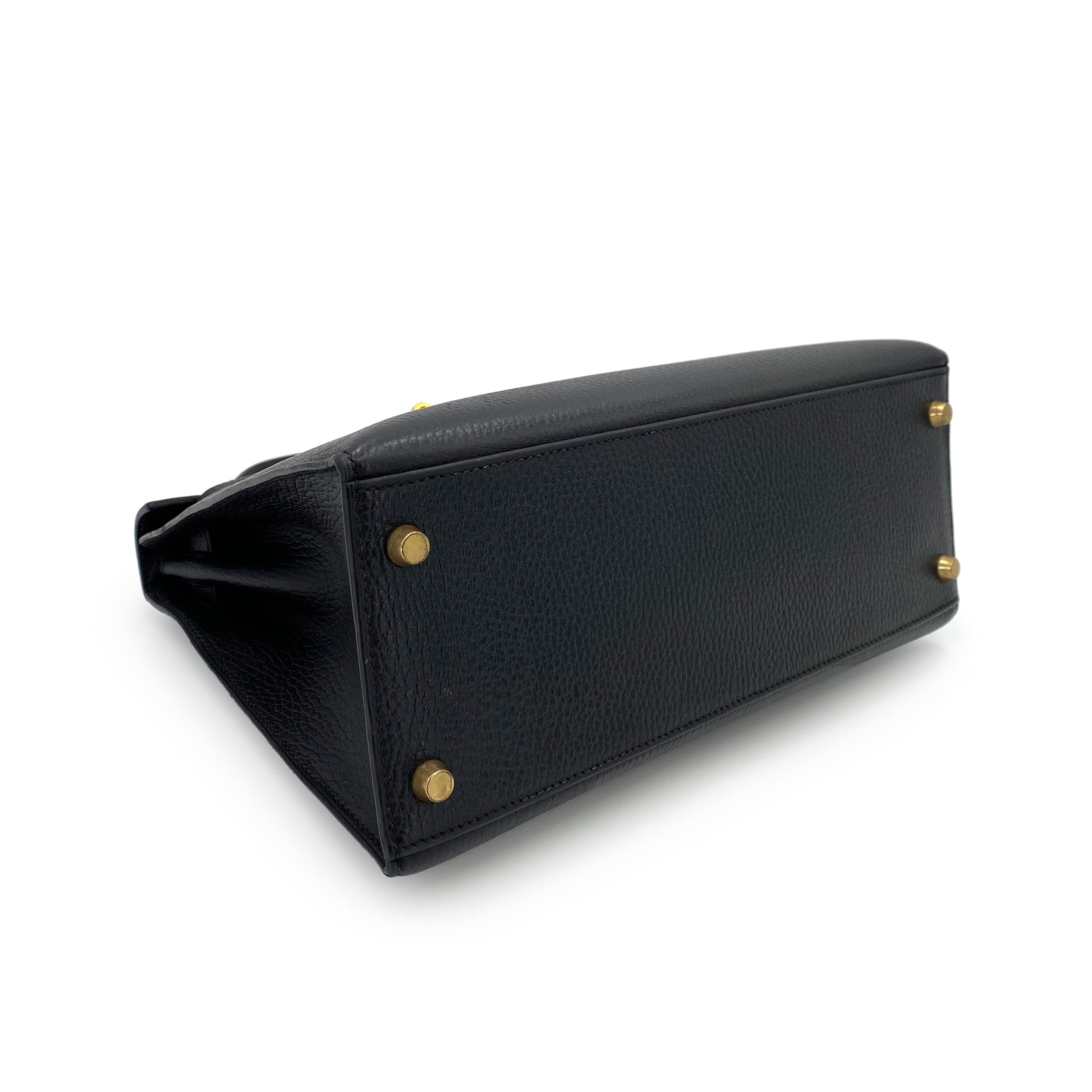 Hermès Hermès Vintage Kelly 28 Sellier Black Ardennes GHW #A 90242663