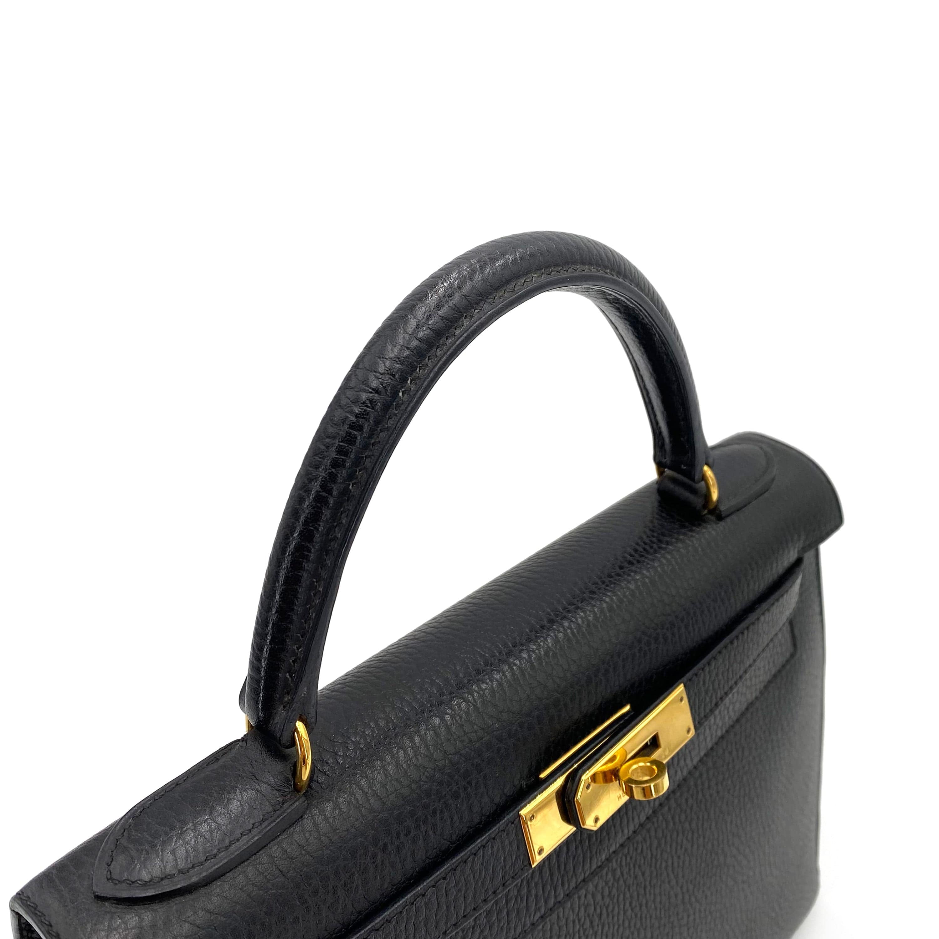 Hermès Hermès Vintage Kelly 28 Sellier Black Ardennes GHW #A 90242663