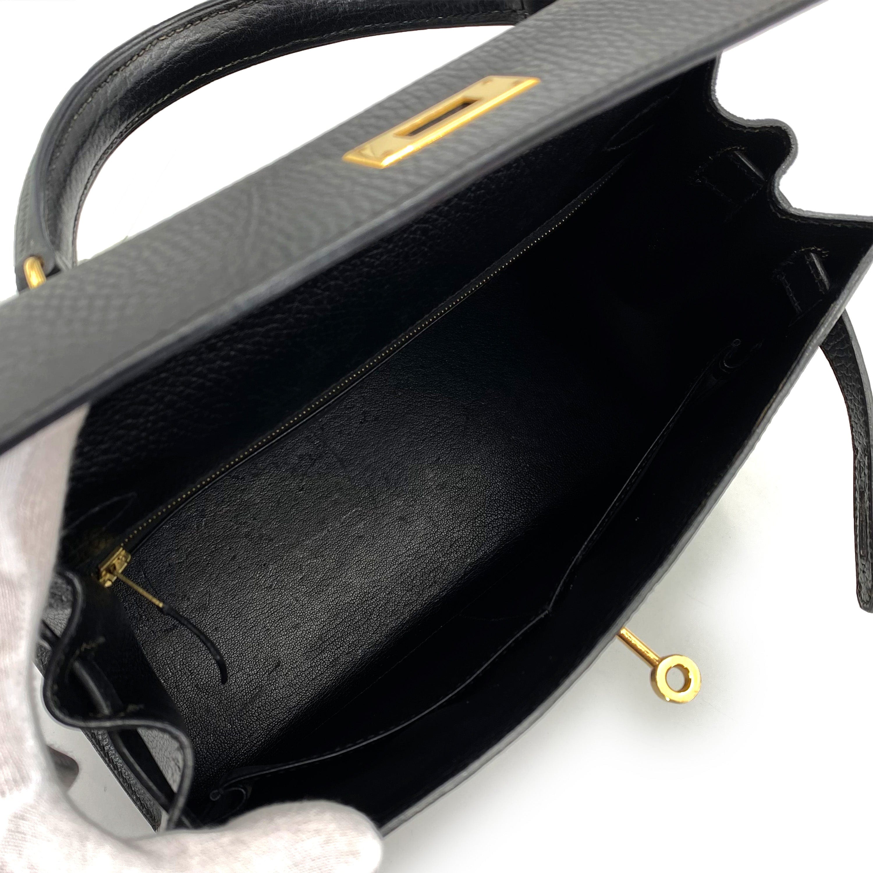 Hermès Hermès Vintage Kelly 28 Sellier Black Ardennes GHW #A 90242663