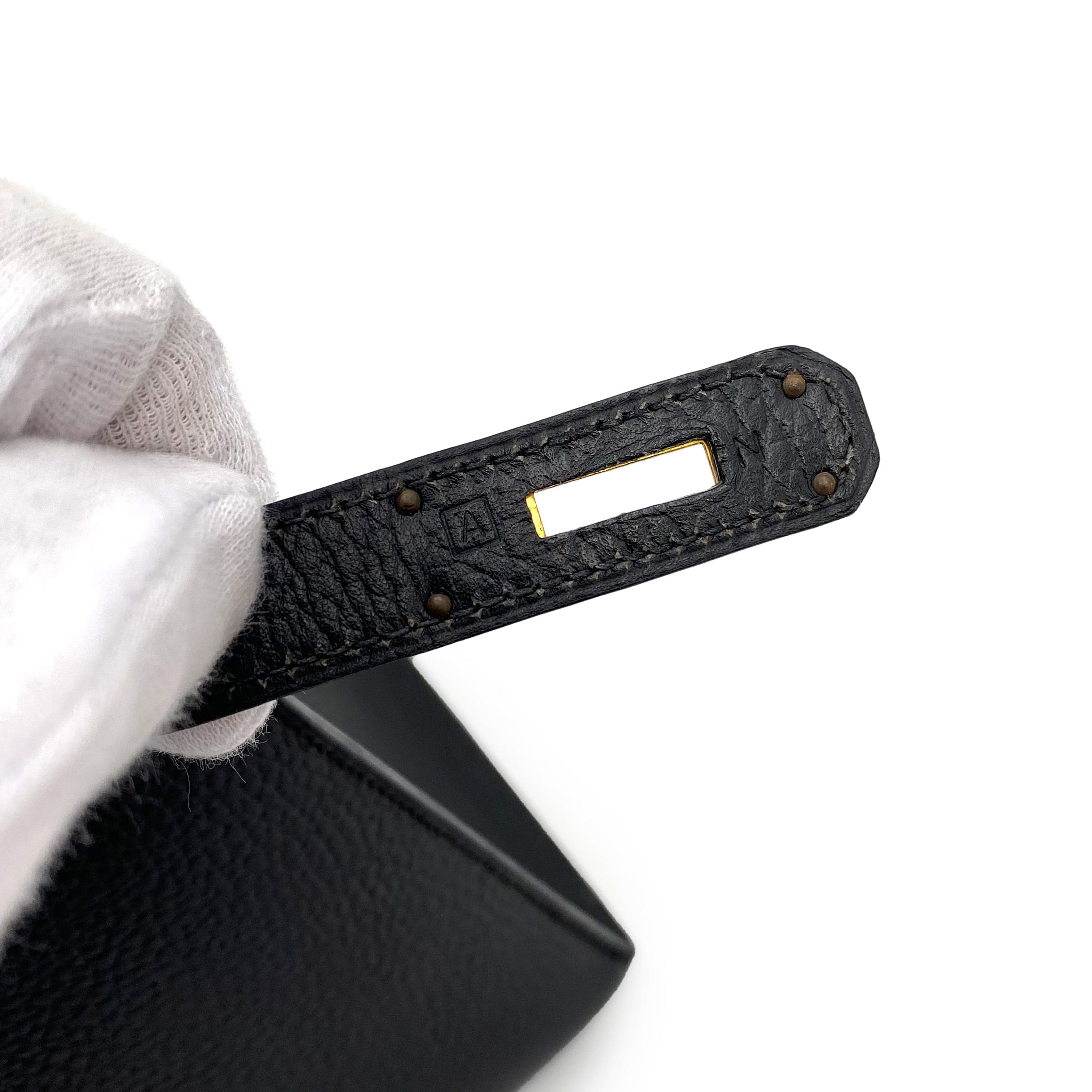 Hermès Hermès Vintage Kelly 28 Sellier Black Ardennes GHW #A 90242663