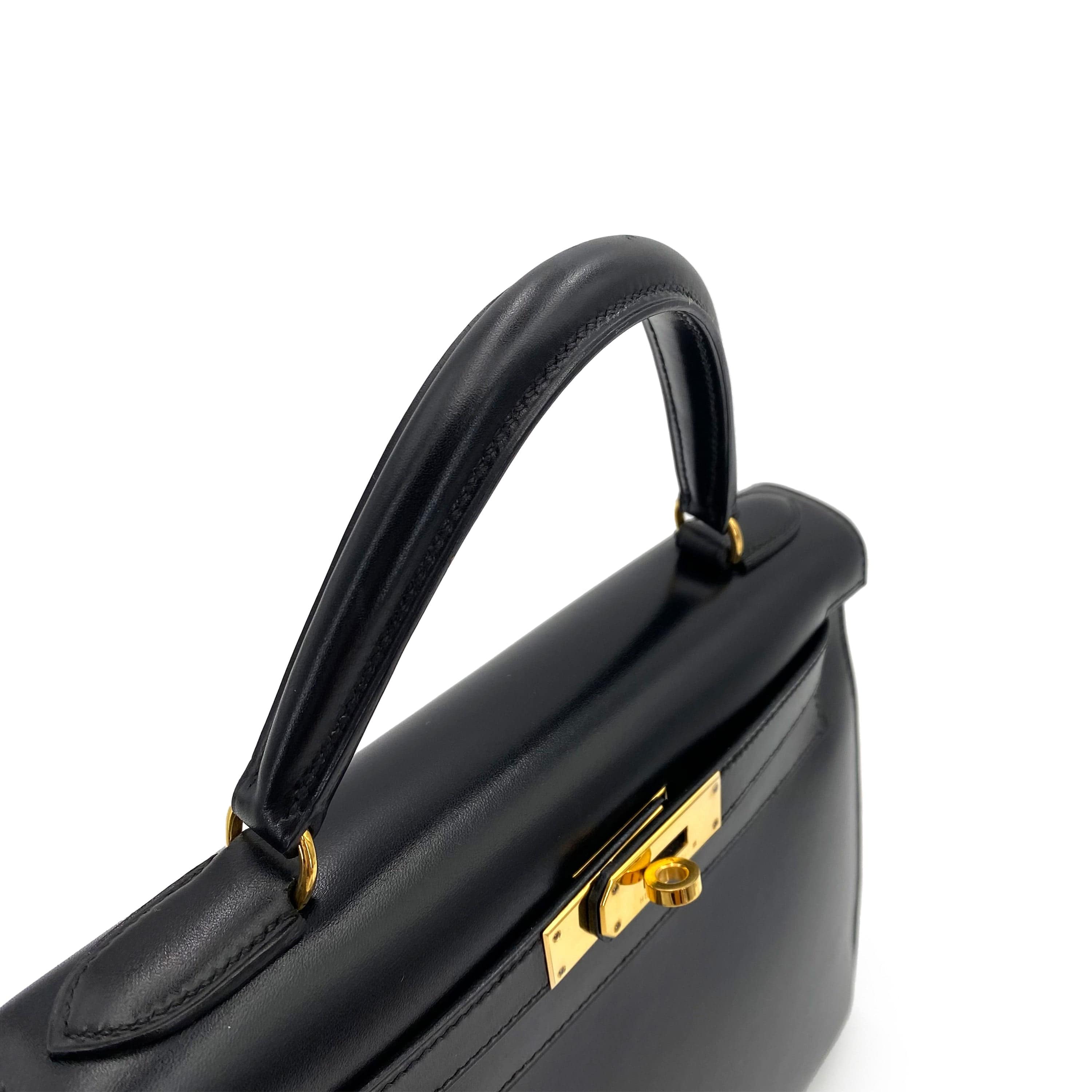 Hermès Hermès Vintage Kelly 28 Sellier Black Boxcalf GHW #Z 90243214