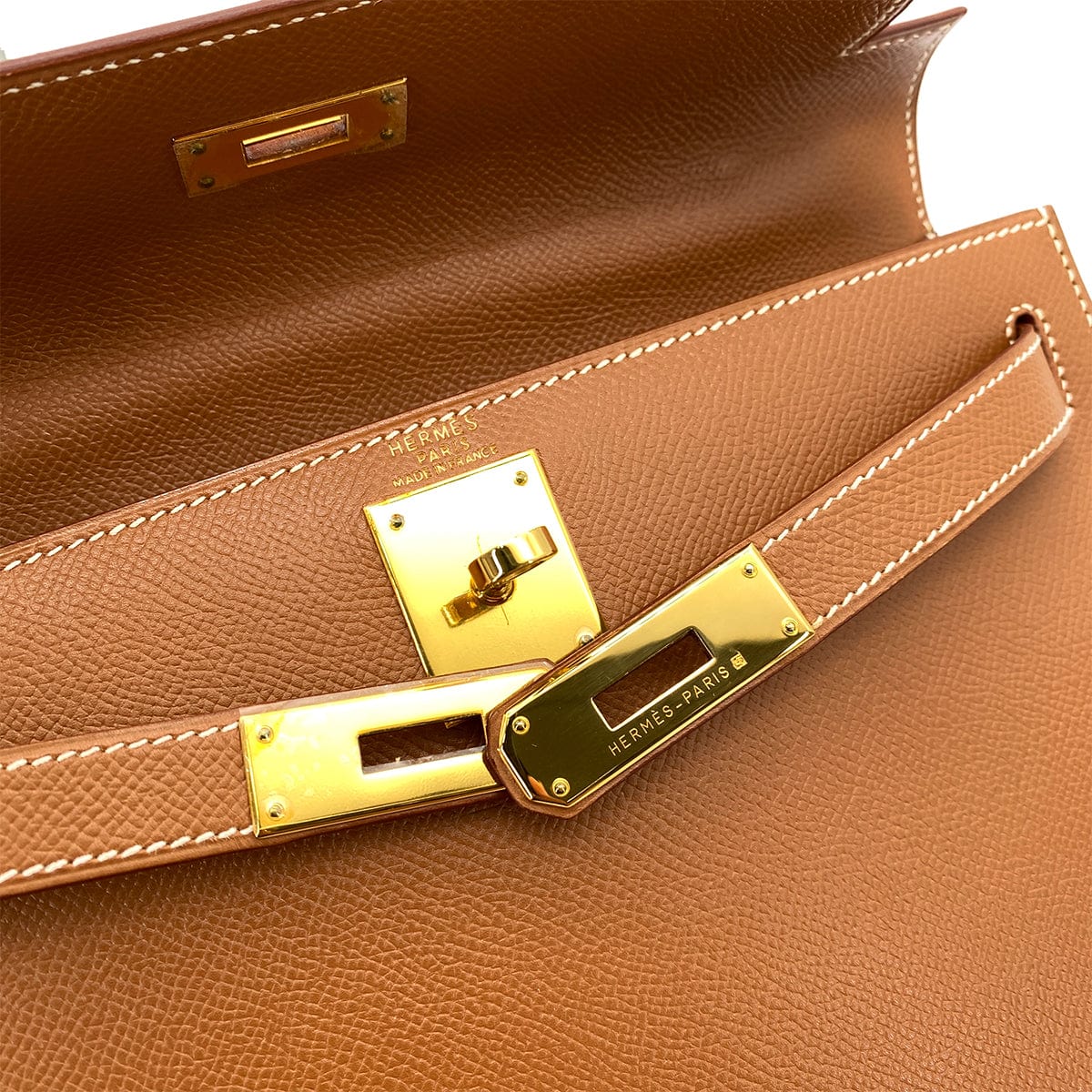 Hermès Hermes Vintage Kelly 28 Sellier Gold Courchevel GHW #D 90252019