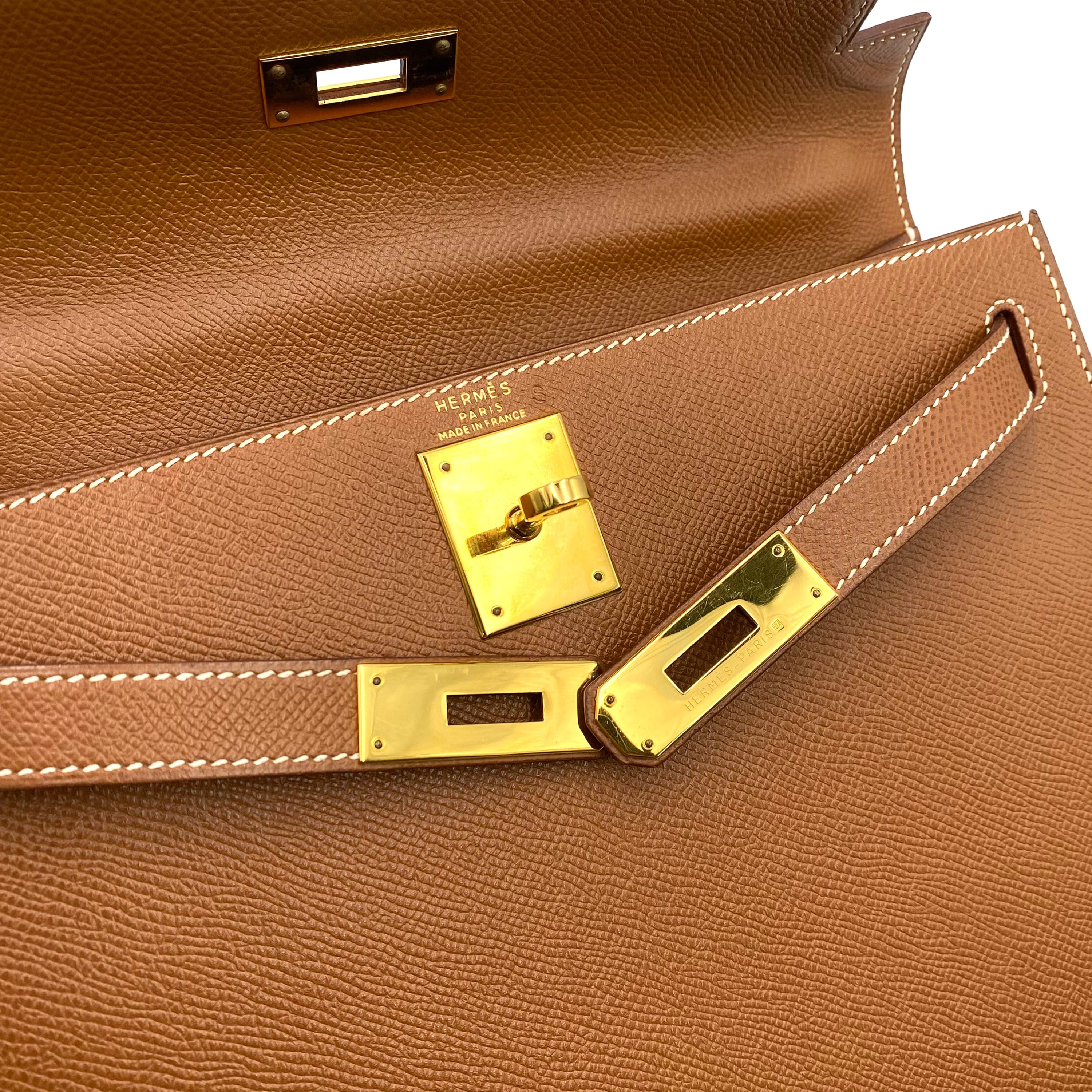 Hermès Hermès Vintage Kelly 28 Sellier Gold Courchevel #Y GHW 90230828