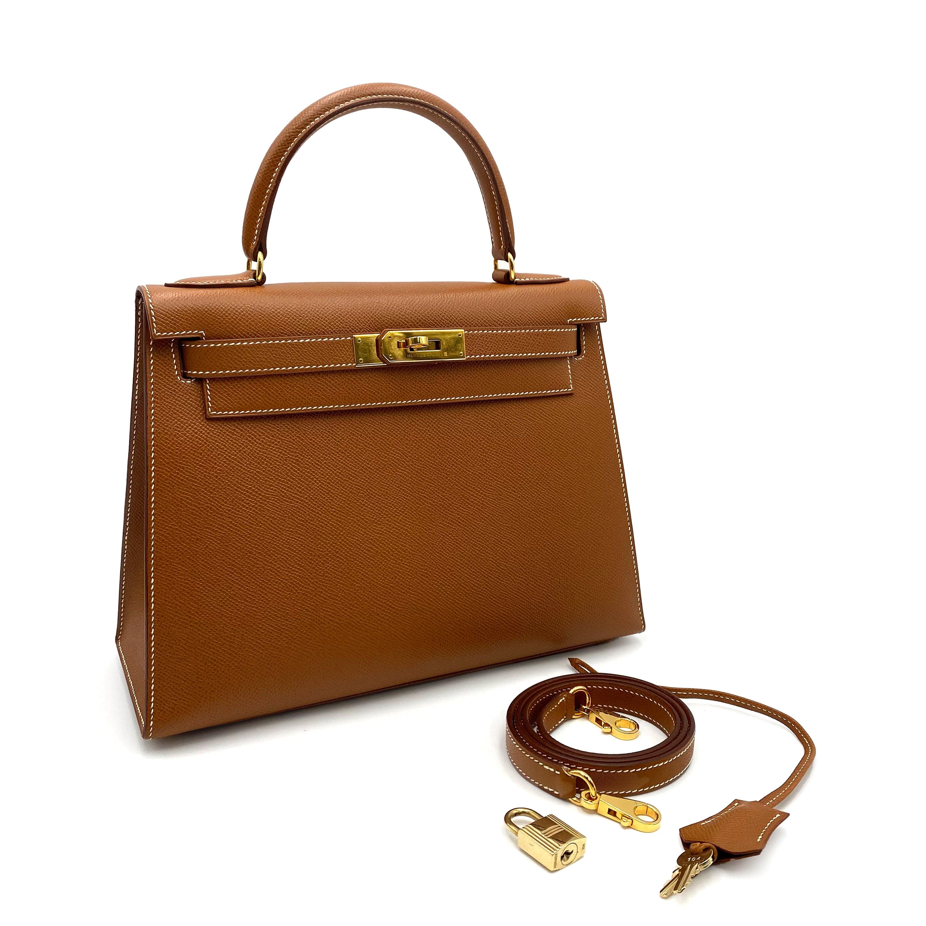 Hermès Hermès Vintage Kelly 28 Sellier Gold Courchevel #Y GHW 90230828