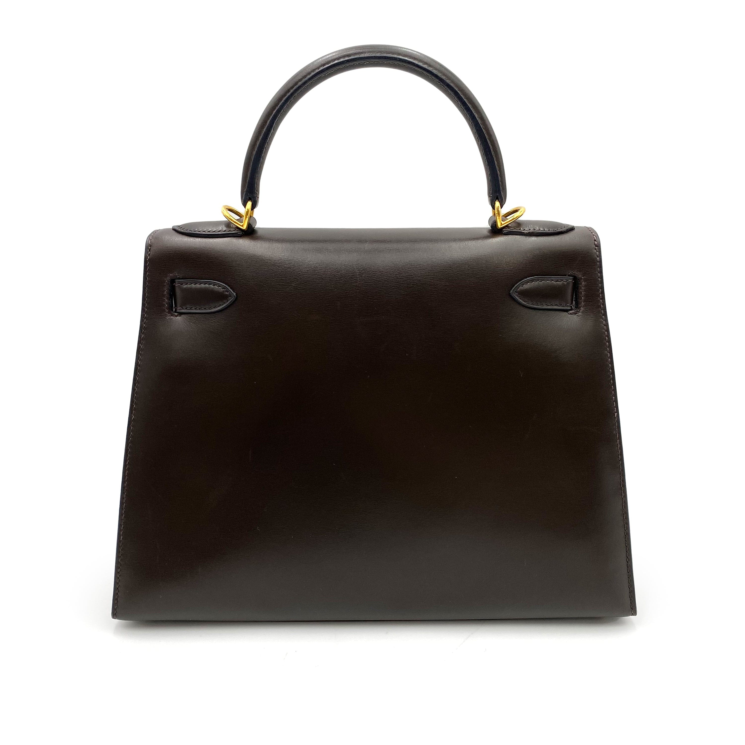 Hermès Hermès Vintage Kelly 28 Sellier Havanne Boxcalf GHWE 90235997