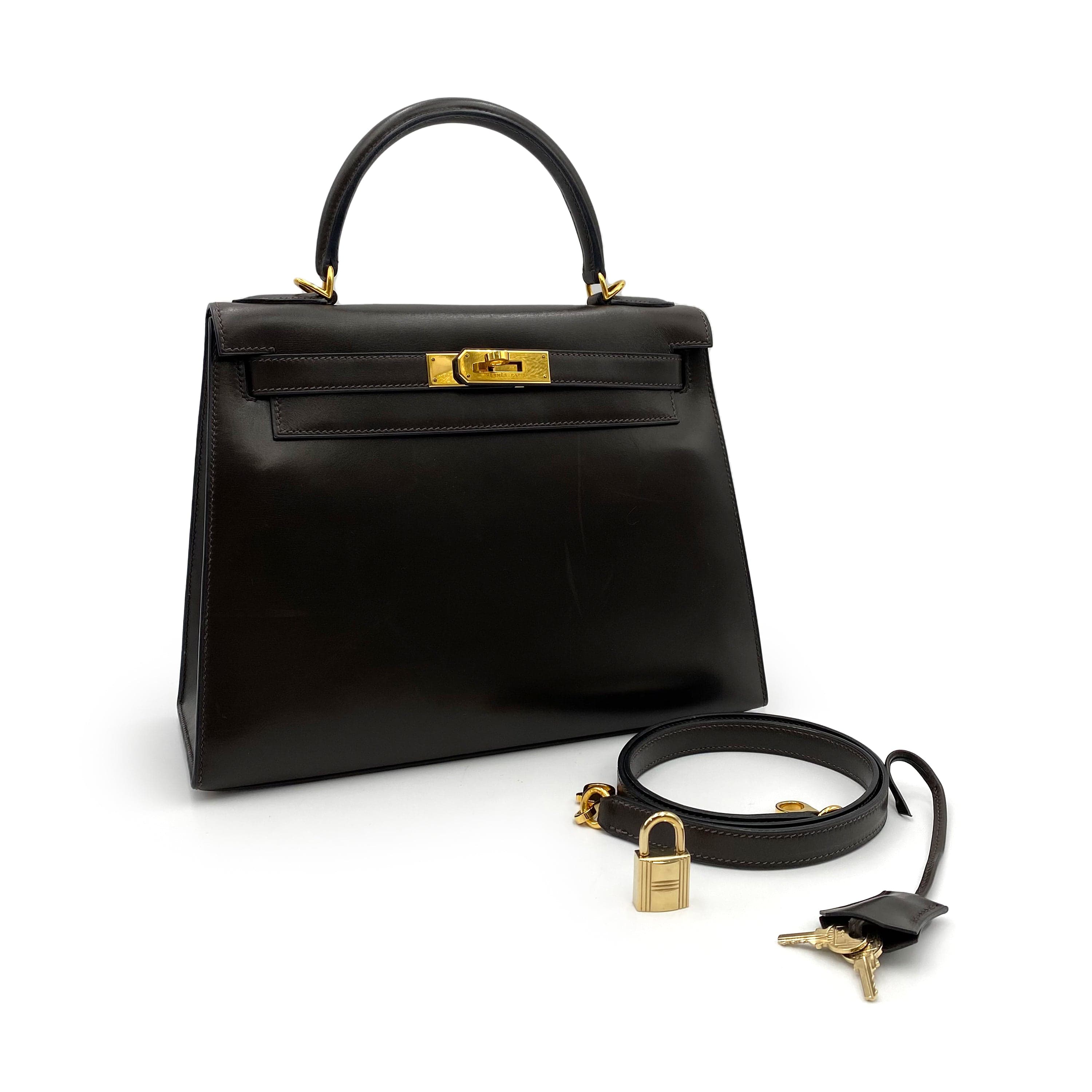 Hermès Hermès Vintage Kelly 28 Sellier Havanne Boxcalf GHWE 90235997