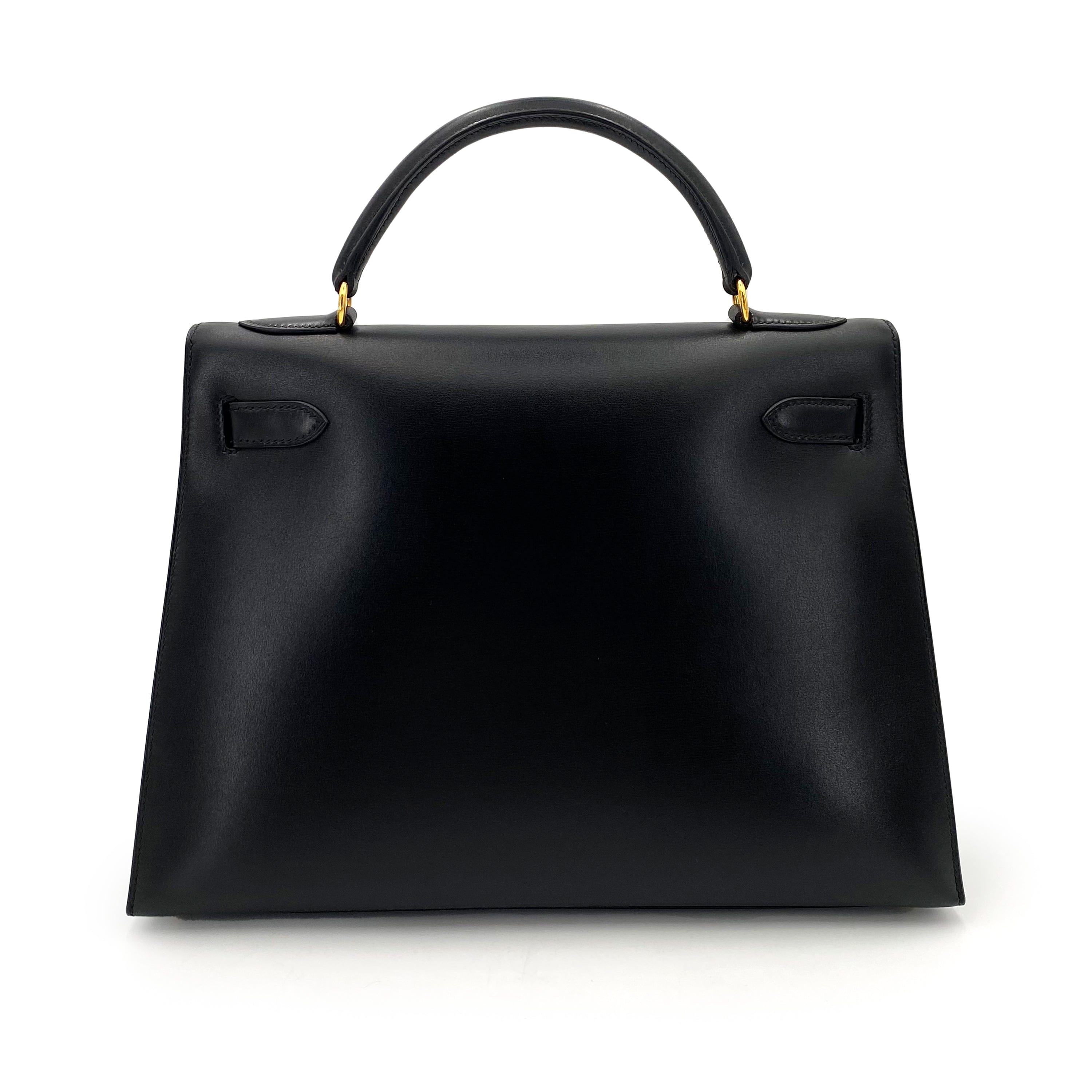 Hermès Hermès Vintage Kelly 32 Sellier Black Boxcalf GHW #A 90241794