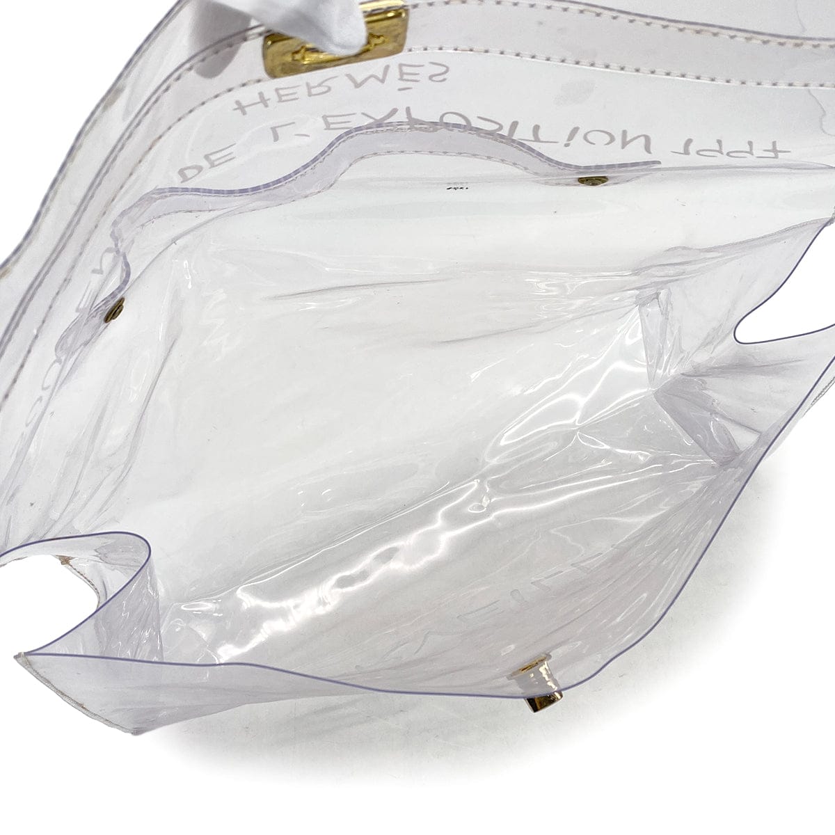 HERMES HERMES VINYL KELLY SOUVENIR DE L' EXPOSITION 1997 CLEAR HAND BAG GOLD HARDWARE 90327409