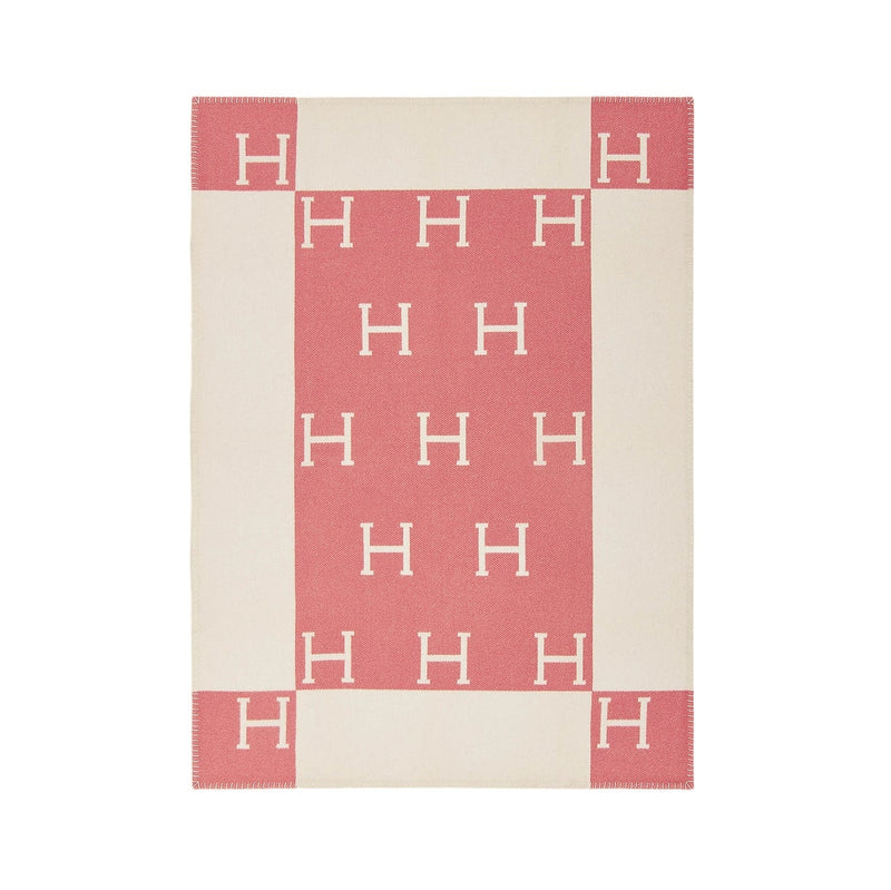 Hermes Avalon Baby Blanket Rose Airelles / Blanc SKL1690 LuxuryPromise