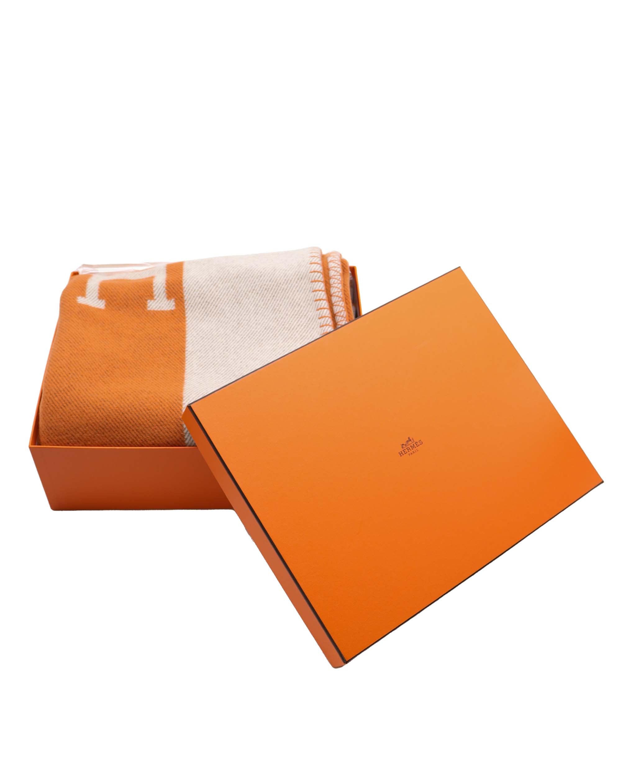 Hermès Hermes Cashmere Avalon Blanket Orange AGC2865