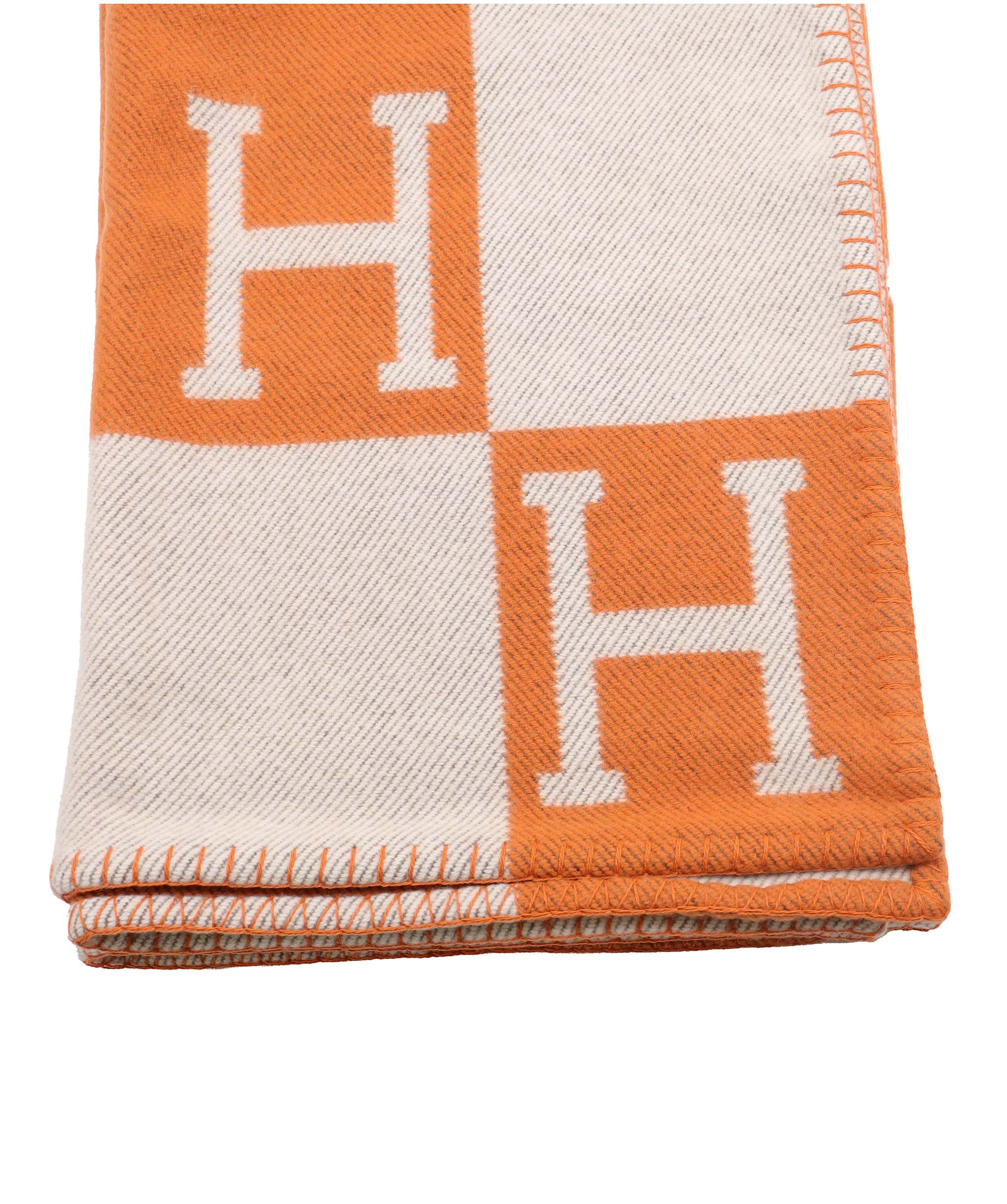 Hermès Hermes Cashmere Avalon Blanket Orange AGC2865