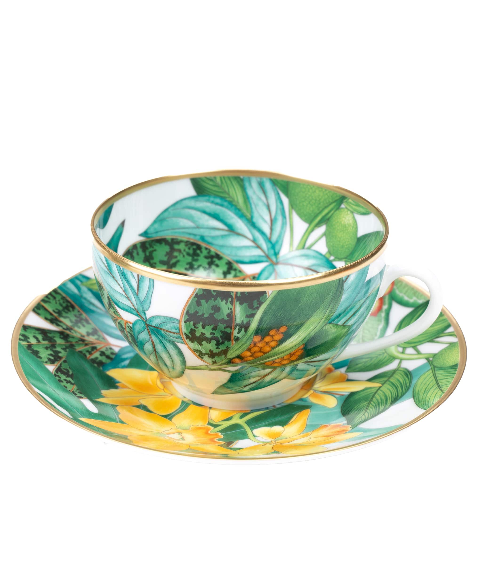 Hermès Hermes Passifolia Cups and Saucers NIB  ALC2630