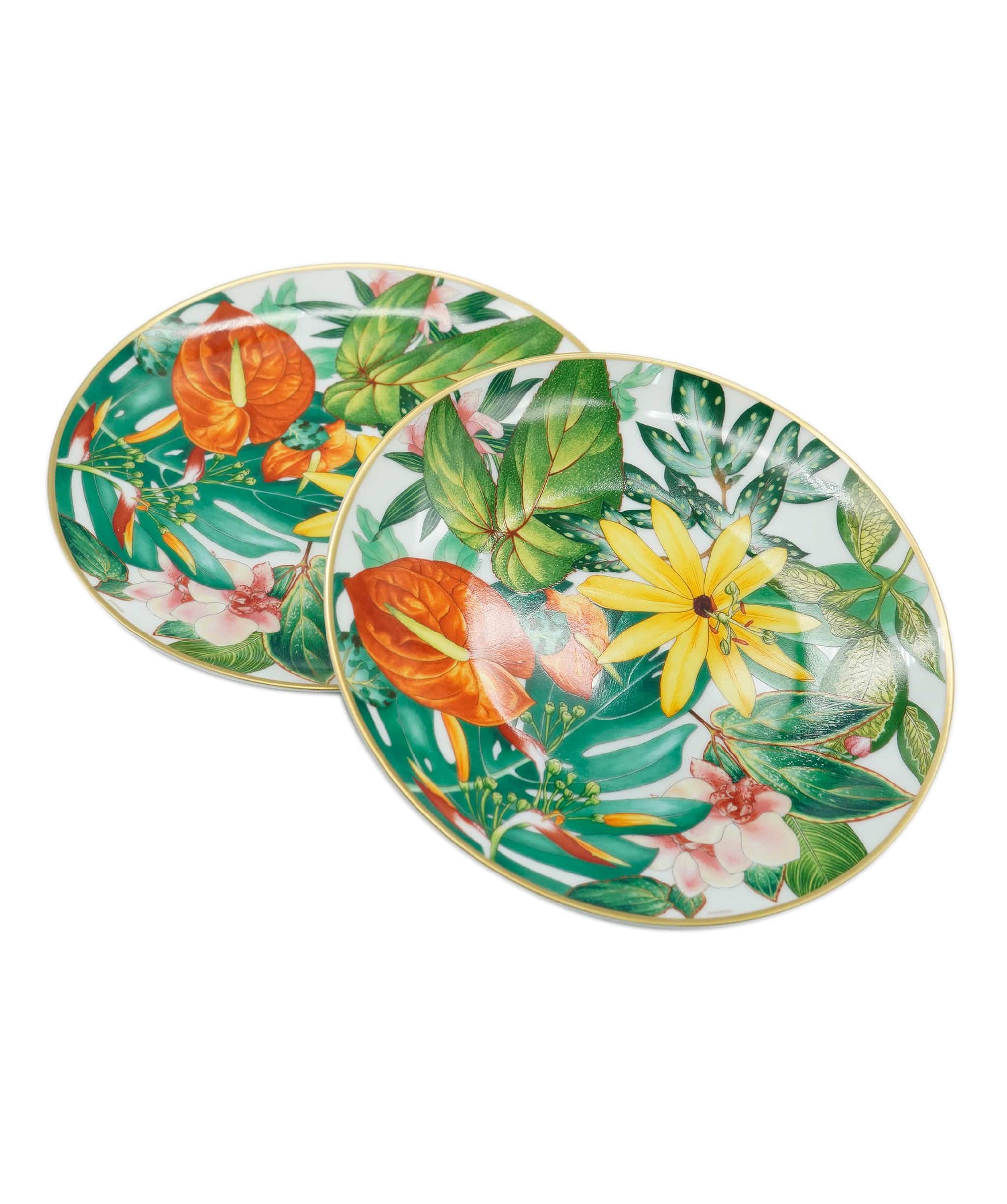 Hermès Hermes Passifolia Dessert Plates NIB  ALC2629