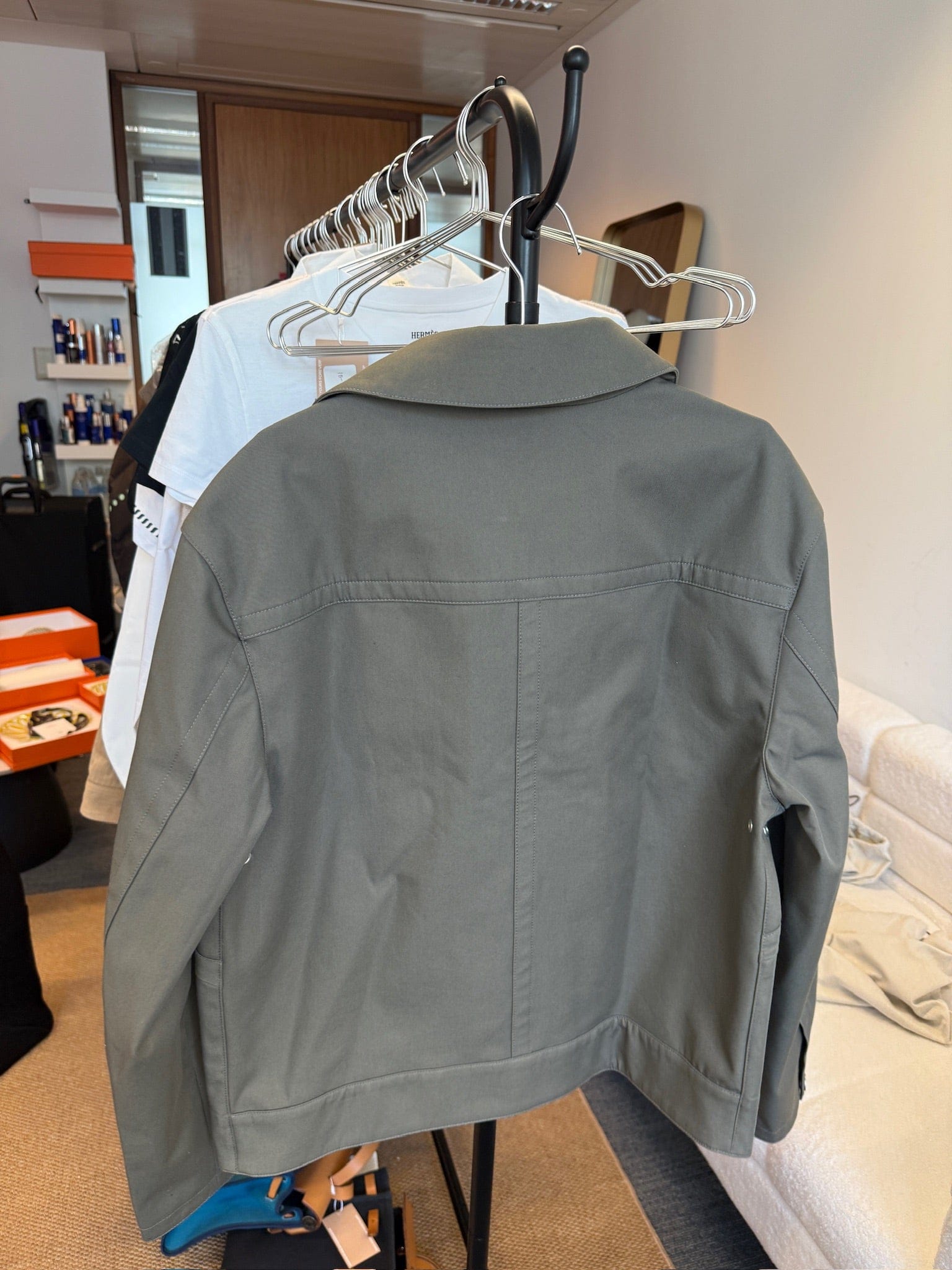 HERMES IT50 - Hermès Straight Cut Zipped Cotton Jacket