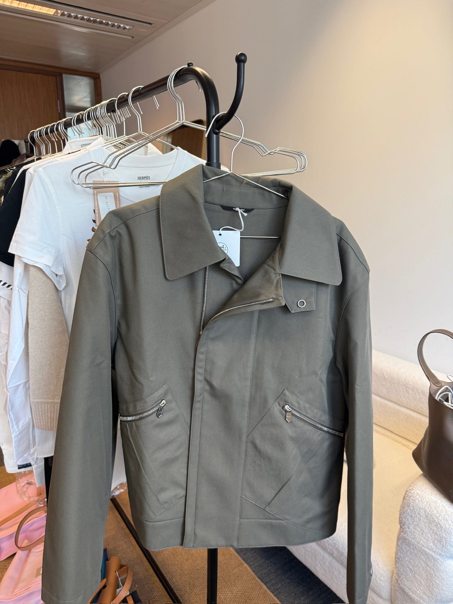 HERMES IT50 - Hermès Straight Cut Zipped Cotton Jacket