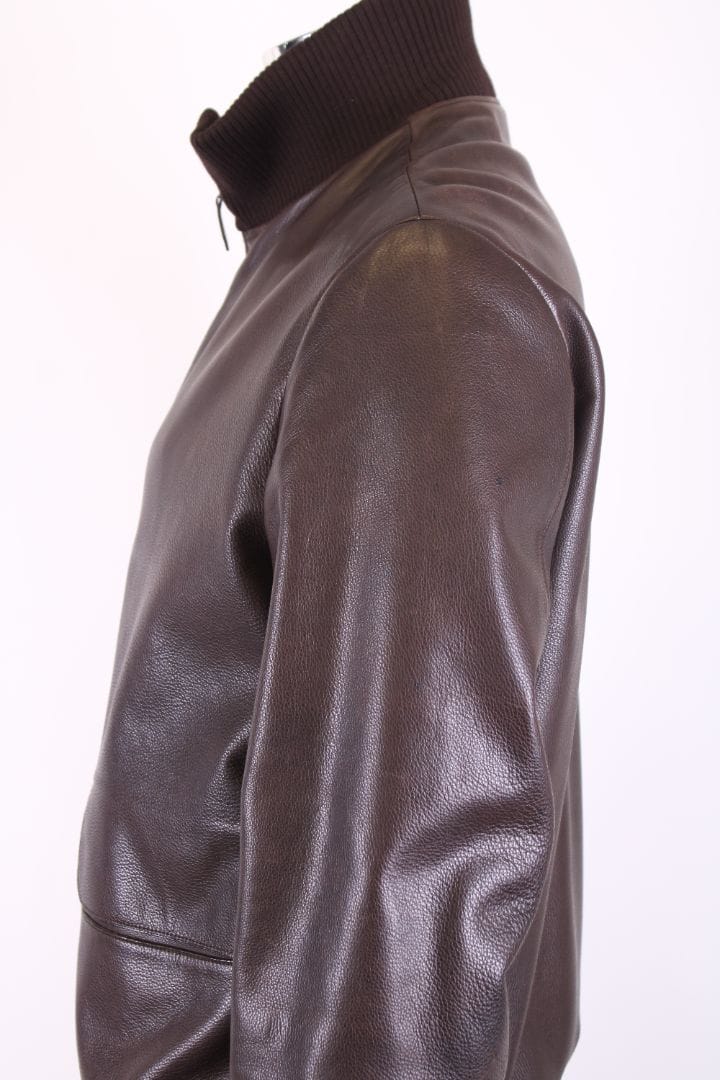 Hermes Hermes Leather Jacket Brown 50