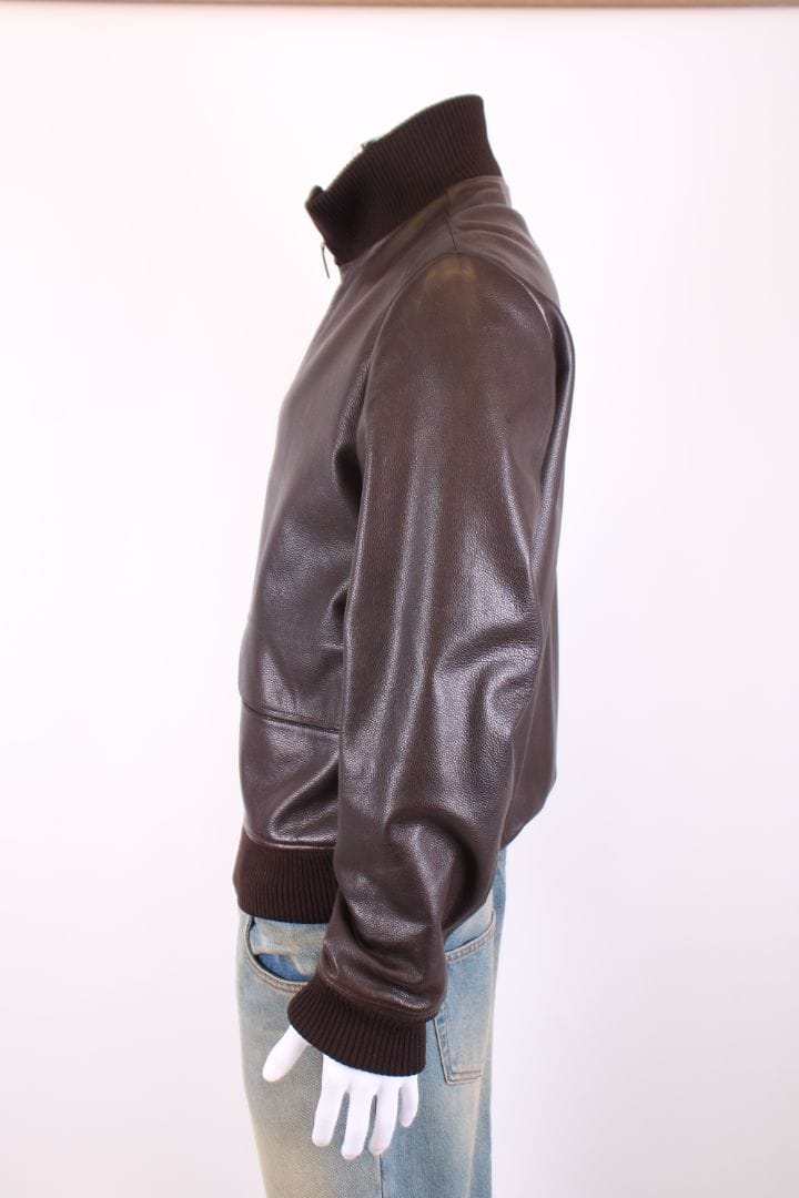Hermes Hermes Leather Jacket Brown 50