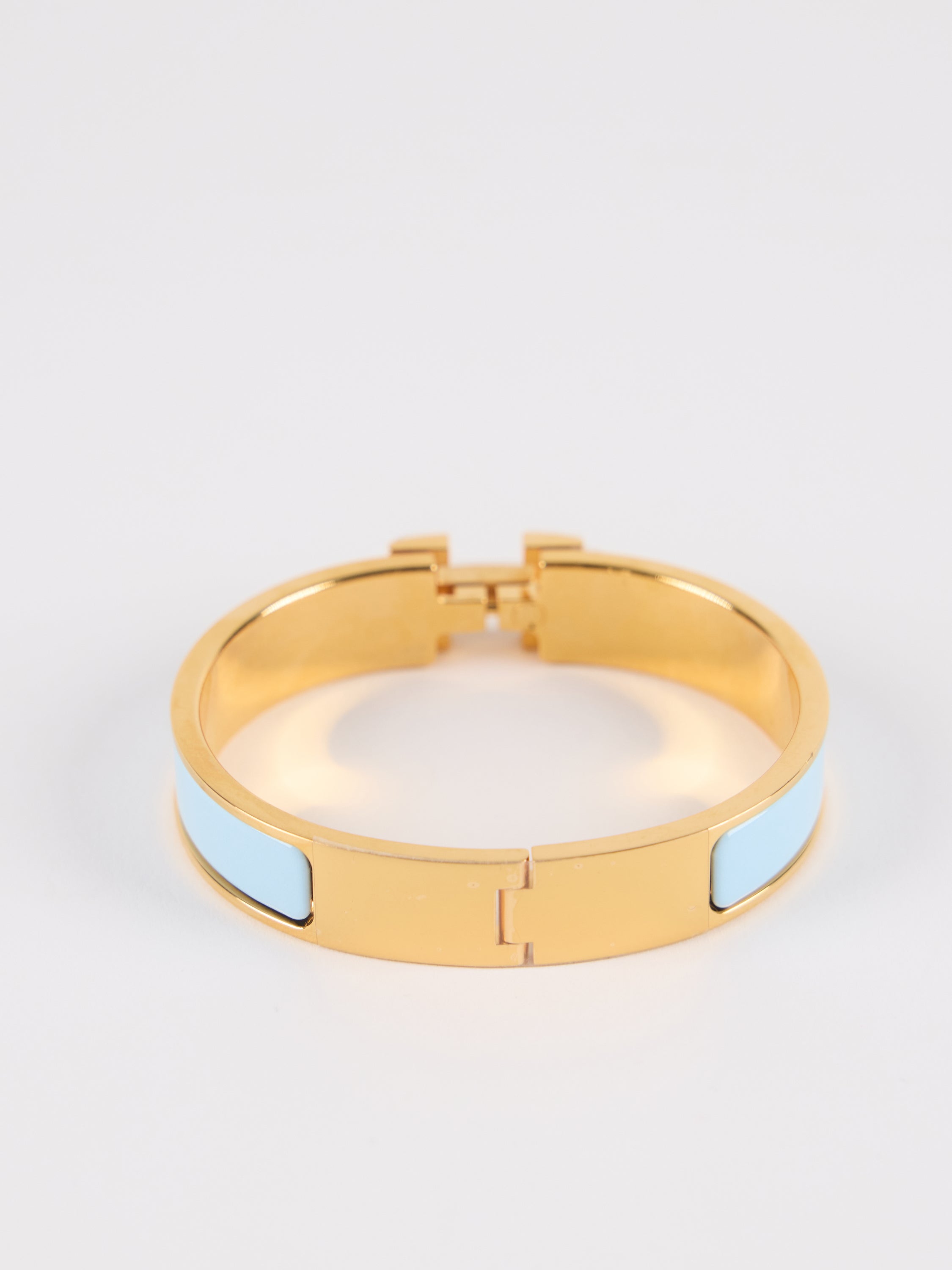 Hermès HERMÈS CLIC H BRACELET PM Blue Polaire & Gold