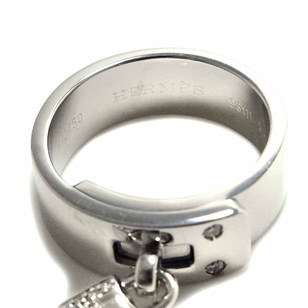 HERMES HERMES Kelly Diamond Ring 18K WG 750 Size54 6.75(US) 90294780